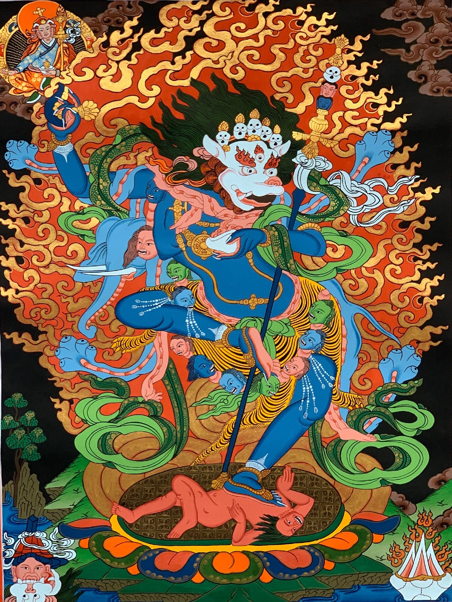 Simhamukhi Vajrayogini Thangka | Hand-Painted Tibetan Buddhist Art