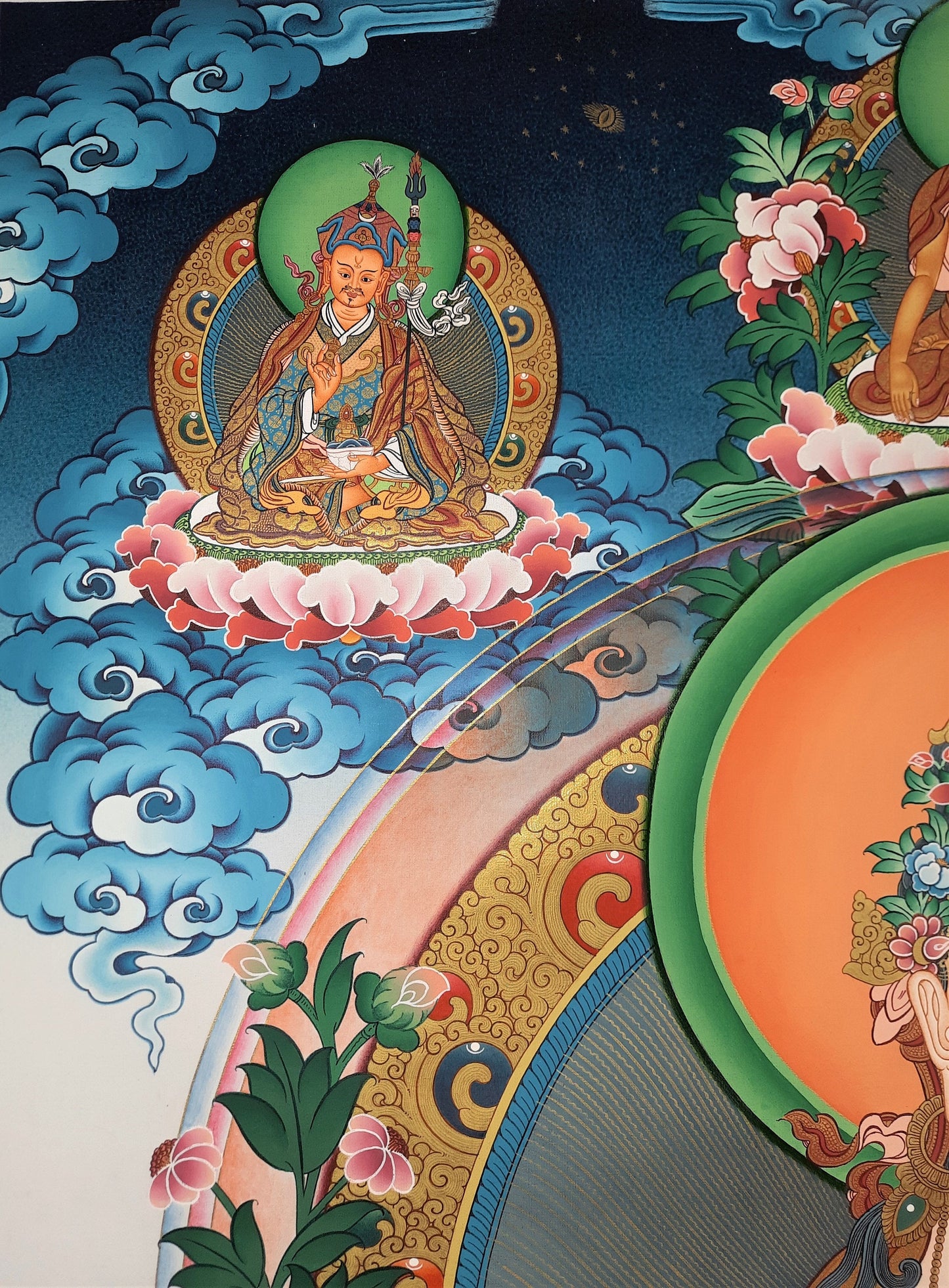White Tara Thangka Painting: 24K Gold, Handmade Tibetan Art