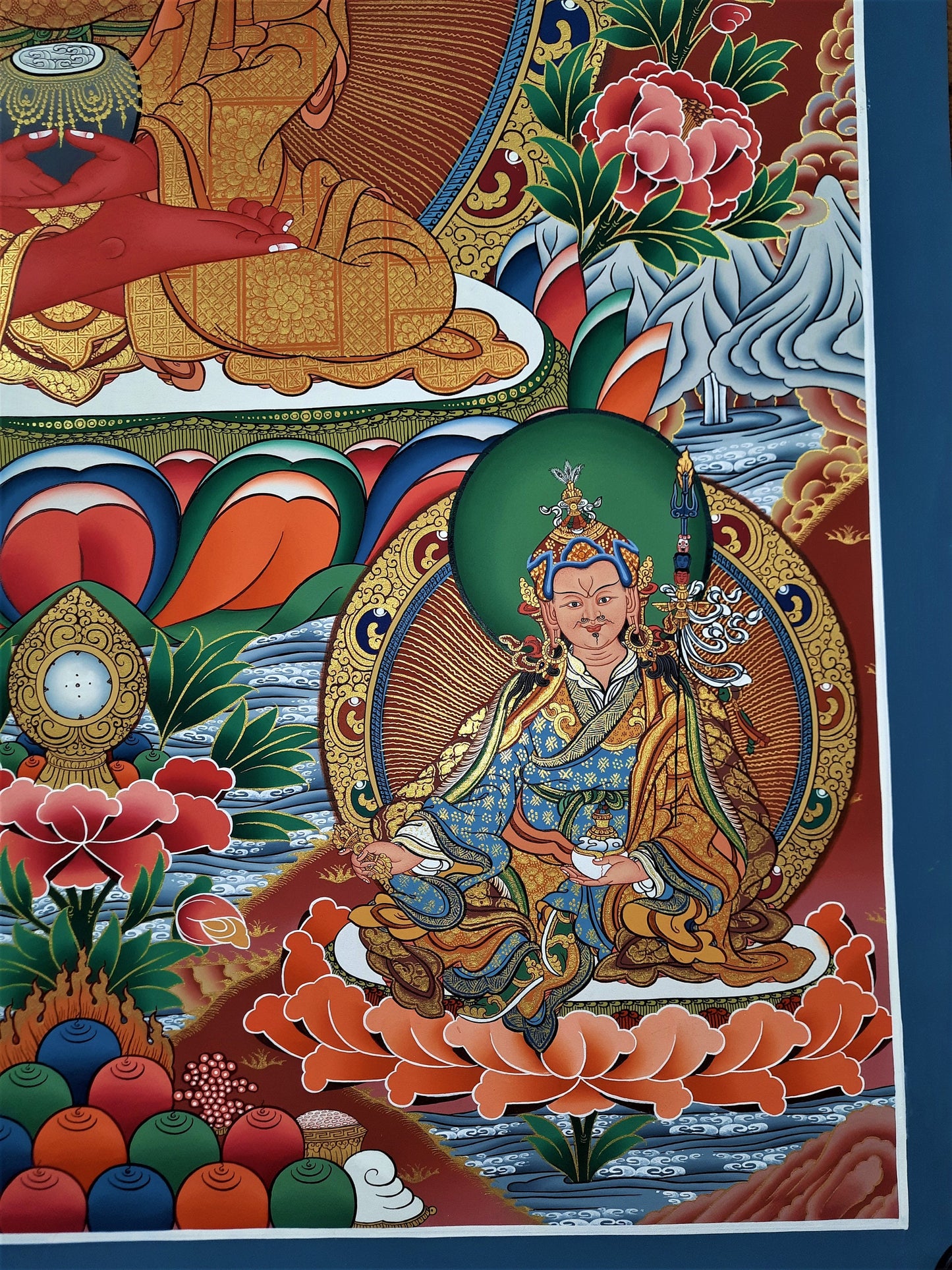 24K Gold Amitabha Buddha Thangka | Hand-Painted Tibetan Art