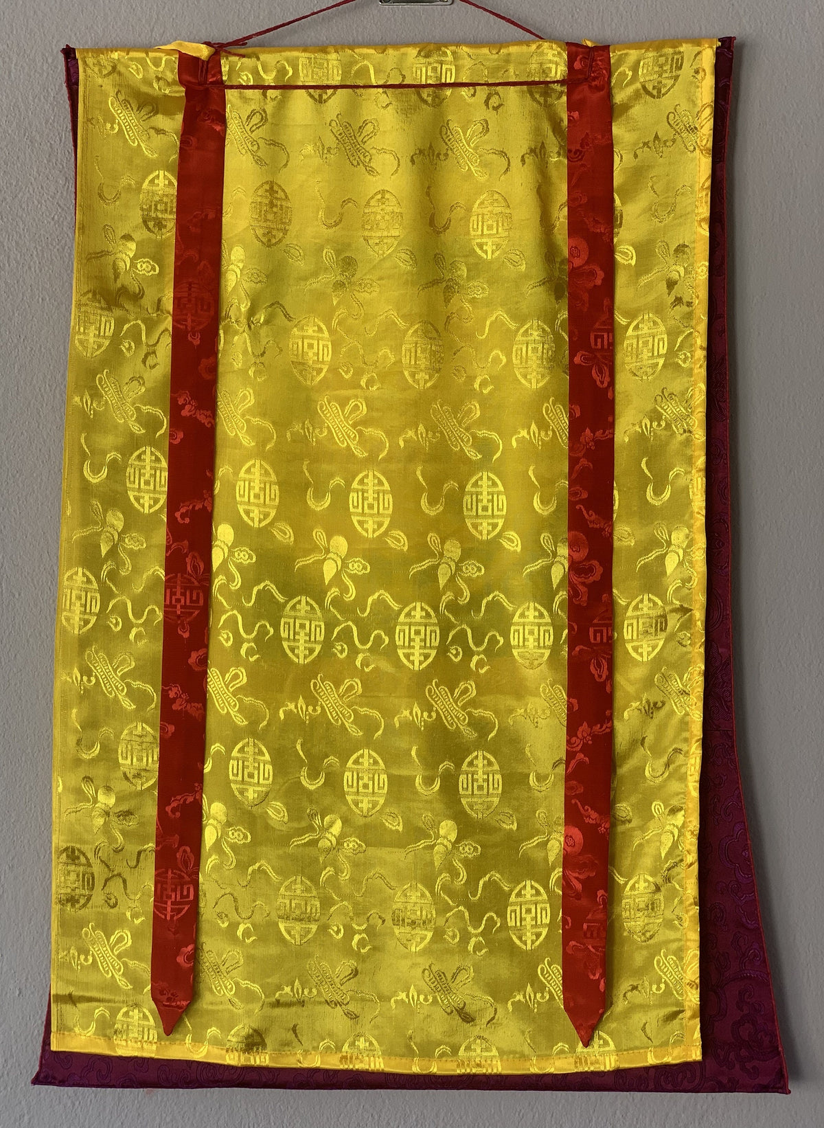 Goddess Laxmi Thangka Painting, Hindu Art with Silk Frame