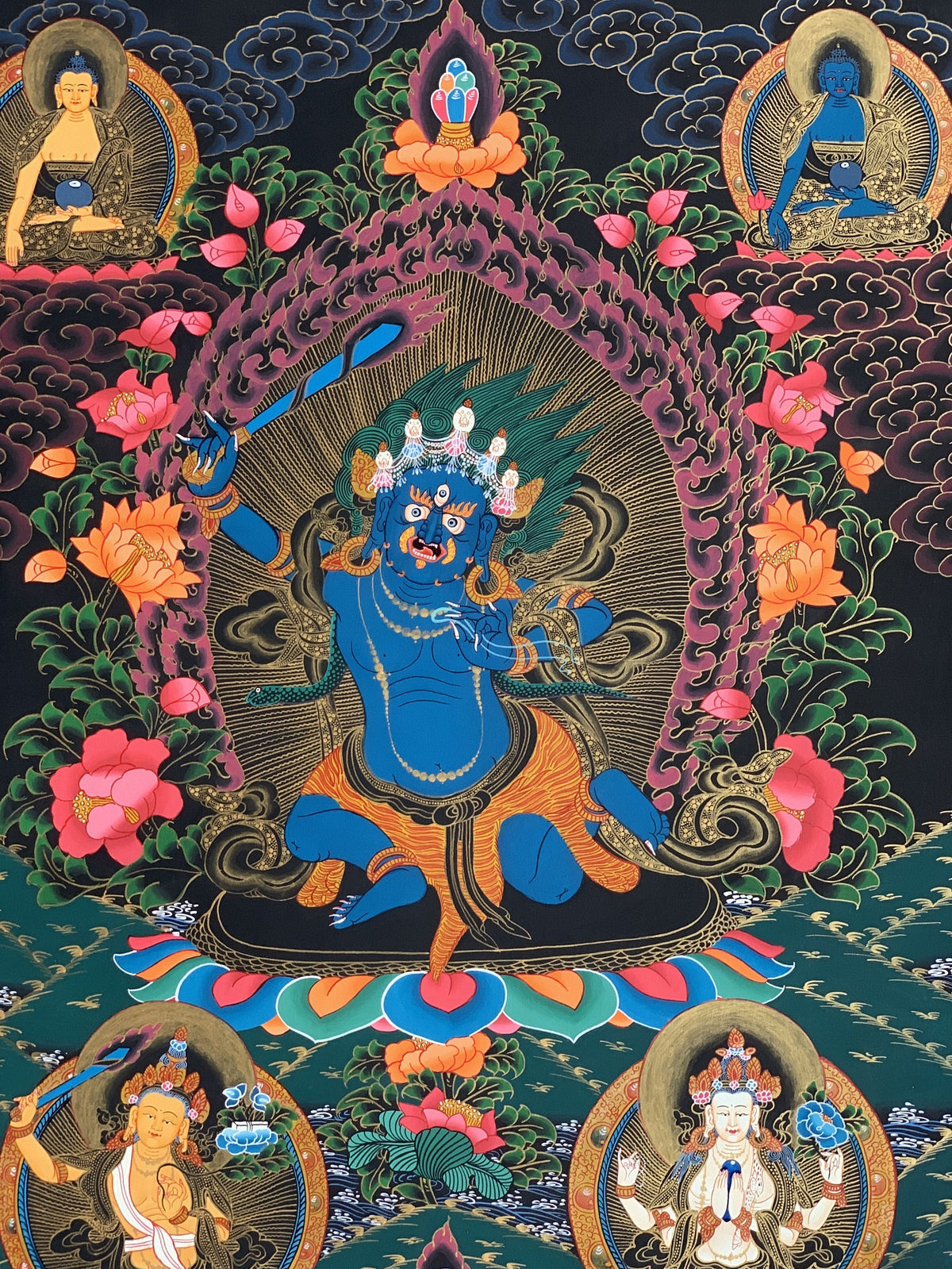 Mahakala Thangka Painting, Original Tibetan Art, Compassion Meditation