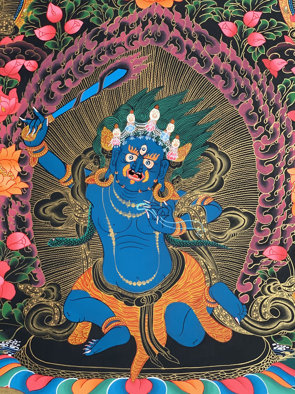 Mahakala Thangka Painting, Original Tibetan Art, Compassion Meditation