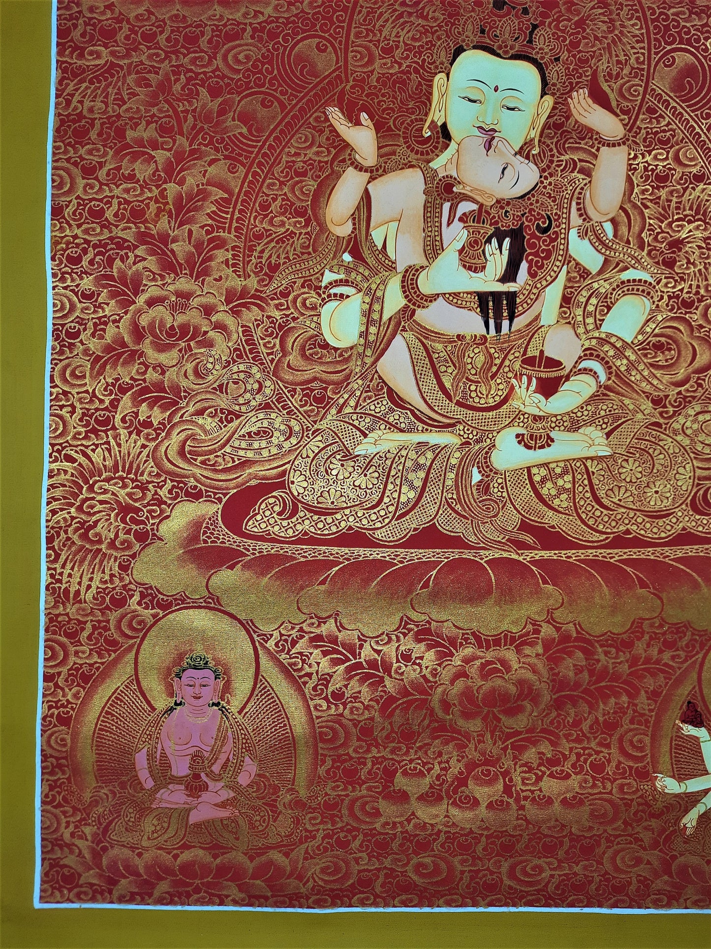 Hand-Painted Vajrasattva Thangka – Tibetan Compassion Art