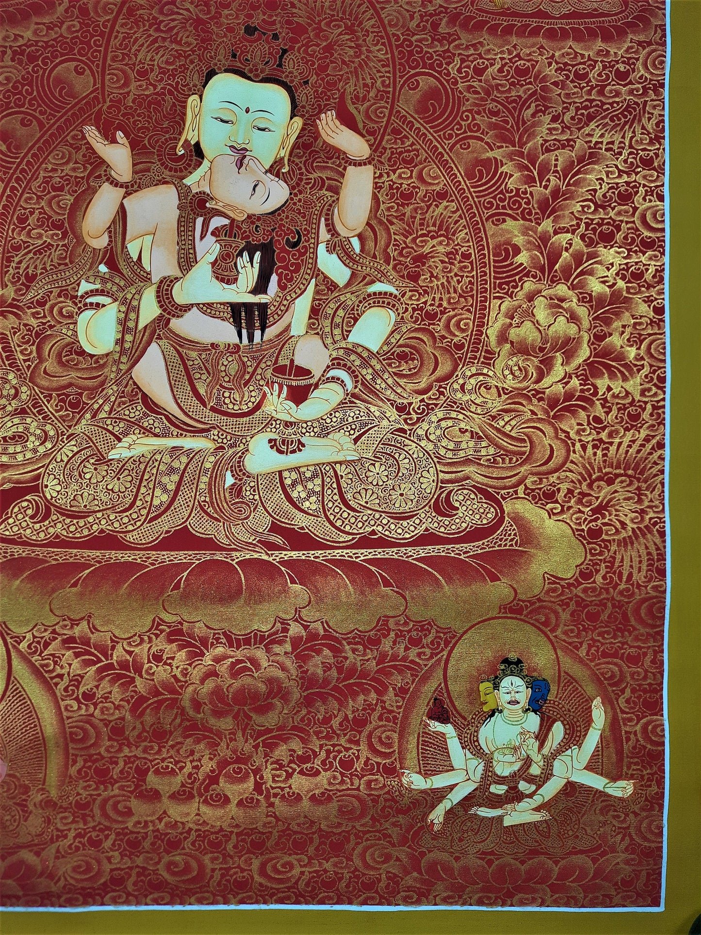 Hand-Painted Vajrasattva Thangka – Tibetan Compassion Art