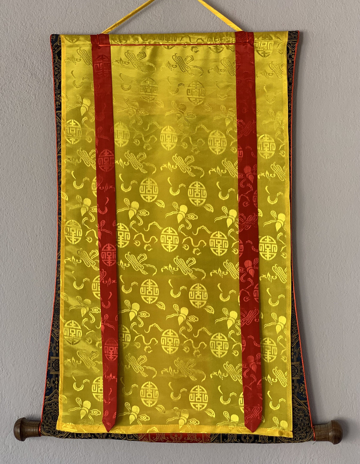 Hand-Painted Chenrezig Thangka Painting with Silk Border