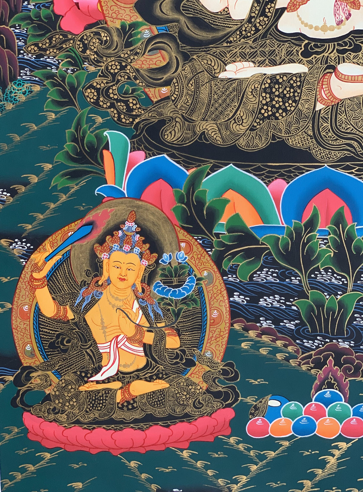 Chenrezig Avalokiteshvara Thangka Painting  Tibetan Meditation Art