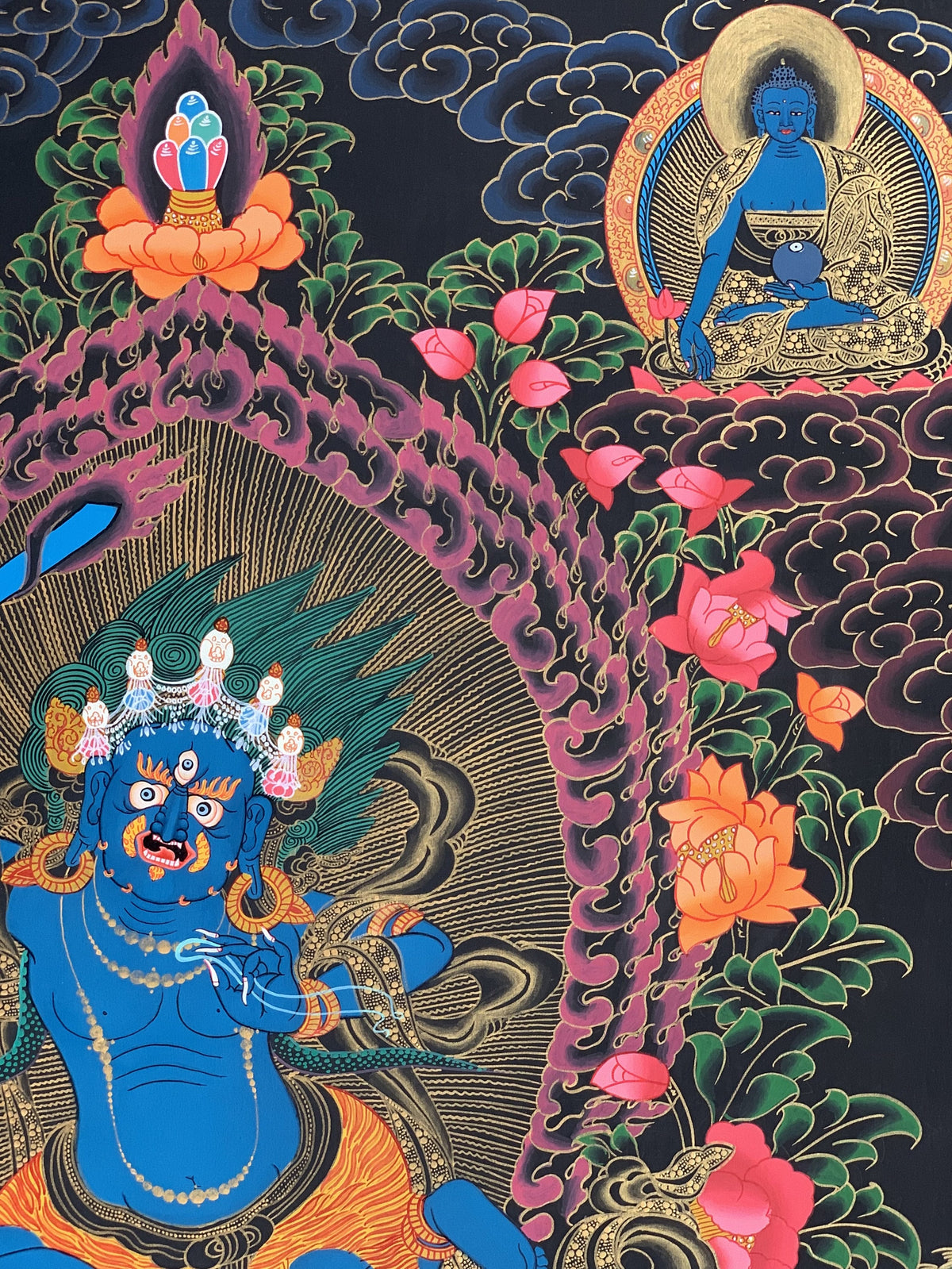 Mahakala Thangka Painting, Original Tibetan Art, Compassion Meditation