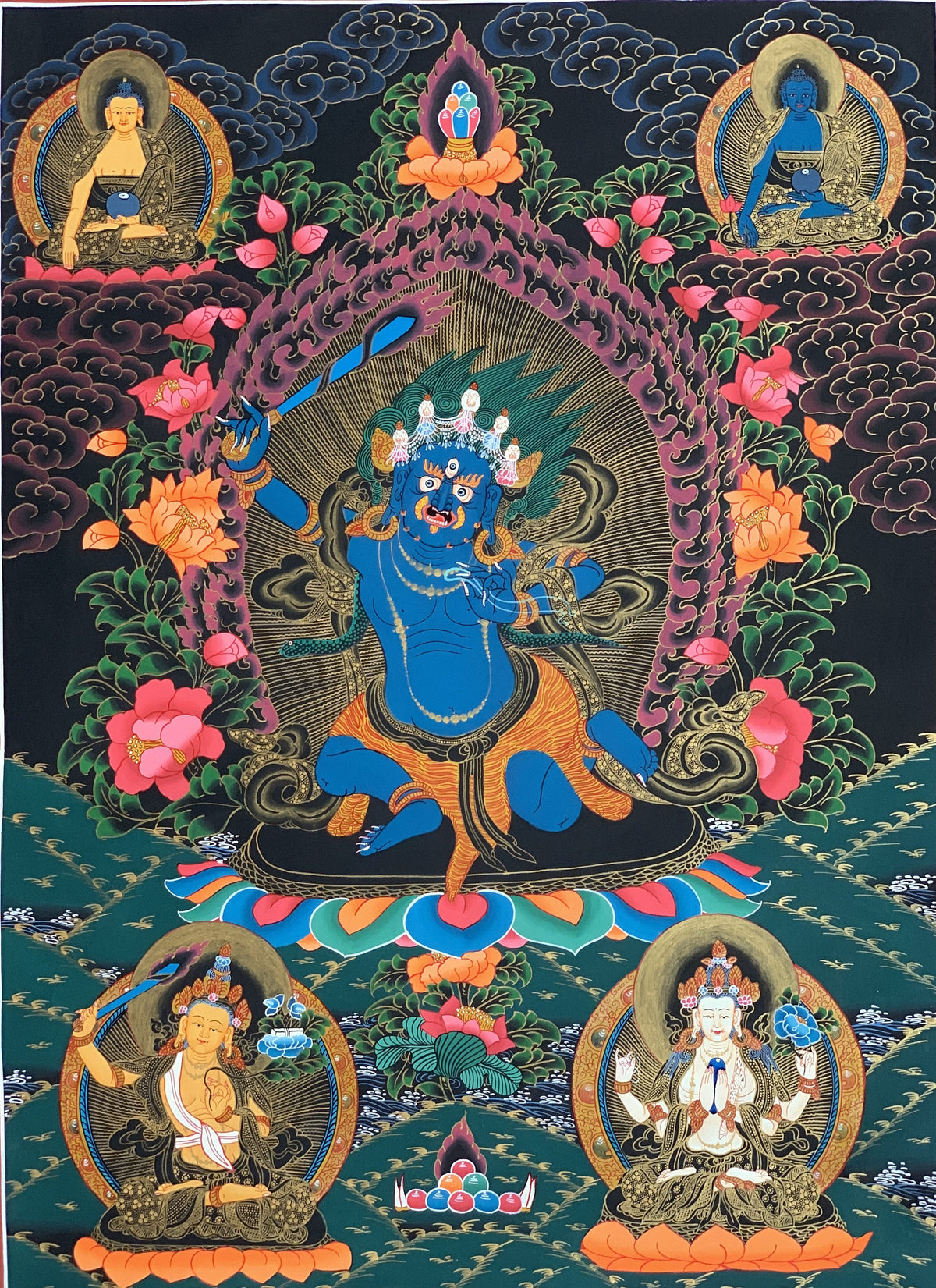 Mahakala Thangka Painting, Original Tibetan Art, Compassion Meditation