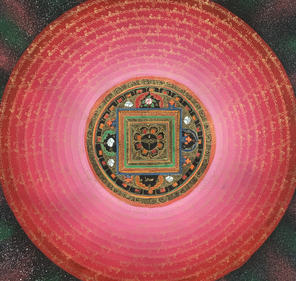 Hand-Painted Rainbow Mandala Thangka: Tibetan Meditation Art