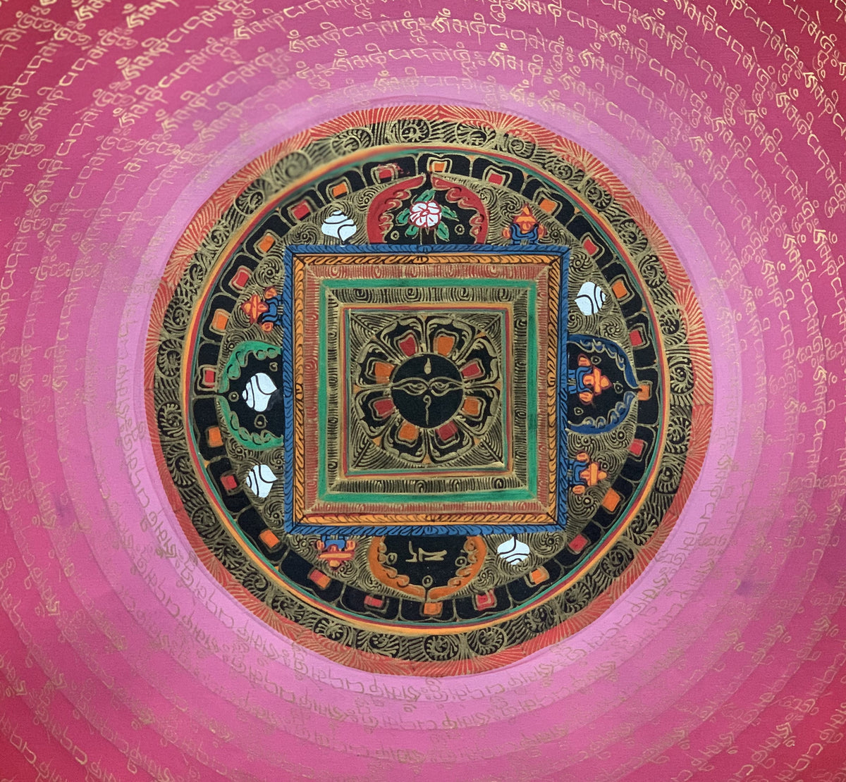 Hand-Painted Rainbow Mandala Thangka: Tibetan Meditation Art