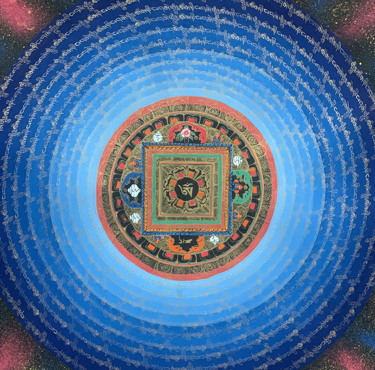 Hand-Painted Rainbow Mandala Thangka: Tibetan Meditation Art
