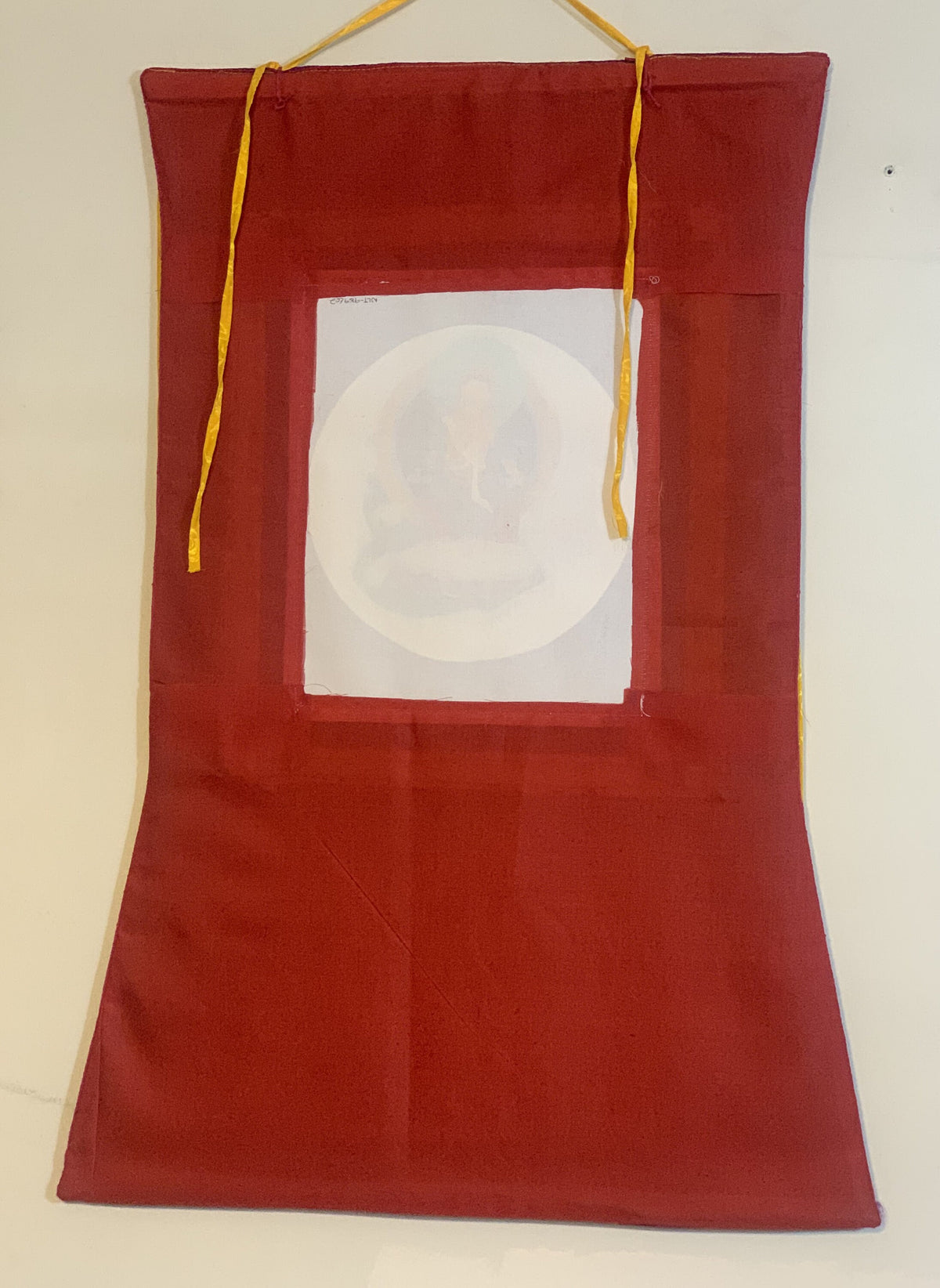 Maitreya Buddha/ Future Buddha Tibetan Thangka Painting Original Art Bordered with Silk