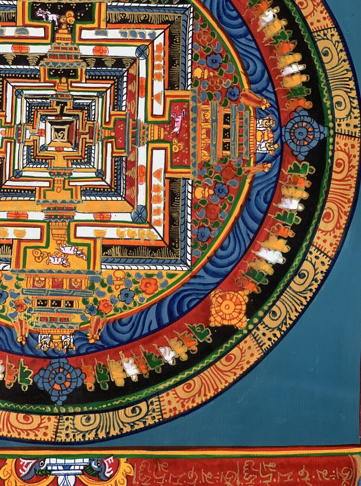 Kalachakra Mandala Thangka Painting - Tibetan Wheel of Life Art