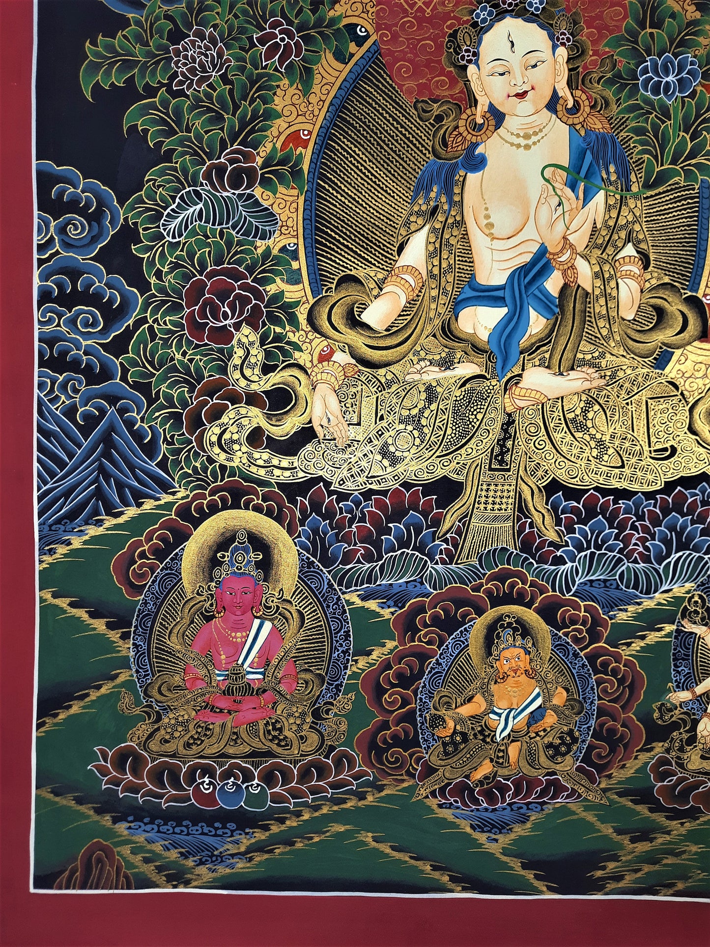 Hand Painted White Tara Thangka, Tibetan Mother Goddess Art