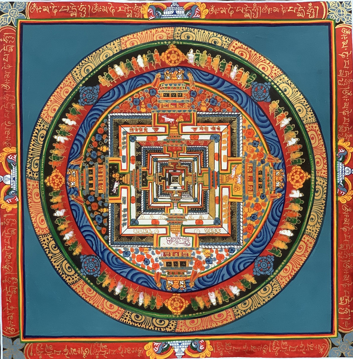 Kalachakra Mandala Thangka Painting - Tibetan Wheel of Life Art