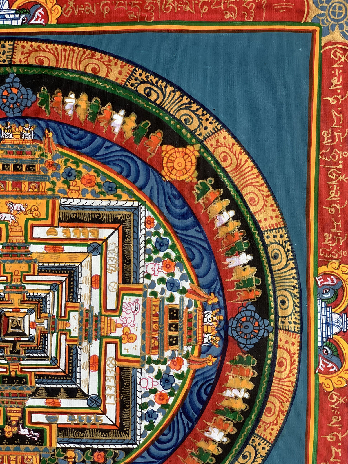 Kalachakra Mandala Thangka Painting - Tibetan Wheel of Life Art