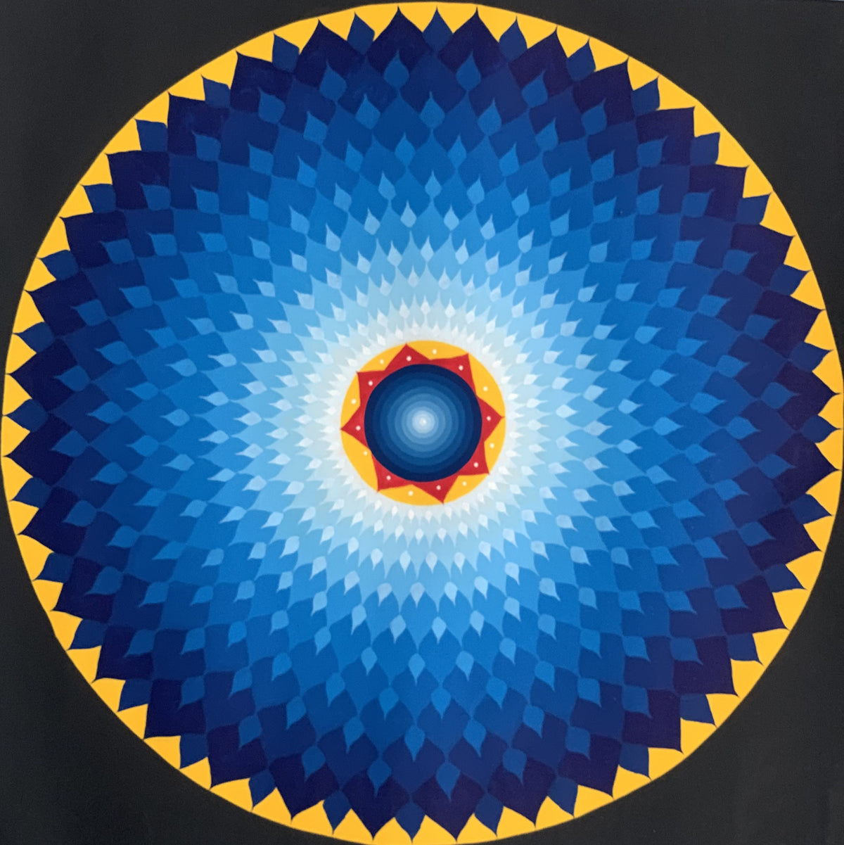 Hand Painted Rainbow Lotus  Mandala  Tibetan Thangka Painting Original Healing Meditation Art Wall Hanging/Wall Décor