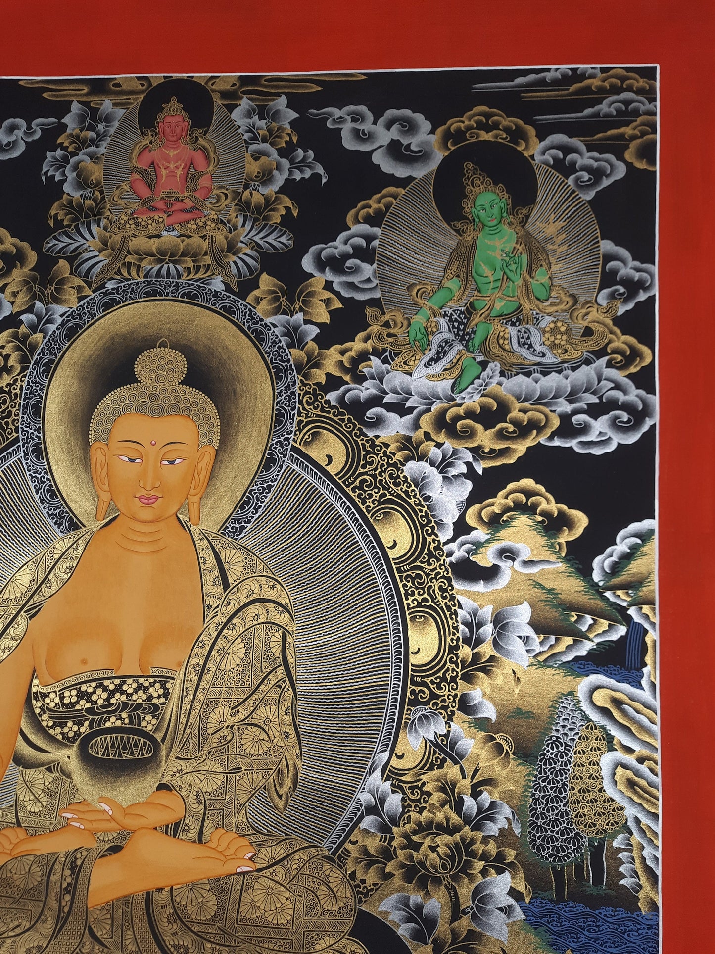 Hand Painted Shakyamuni Buddha Thangka Painting, Tibetan Canvas