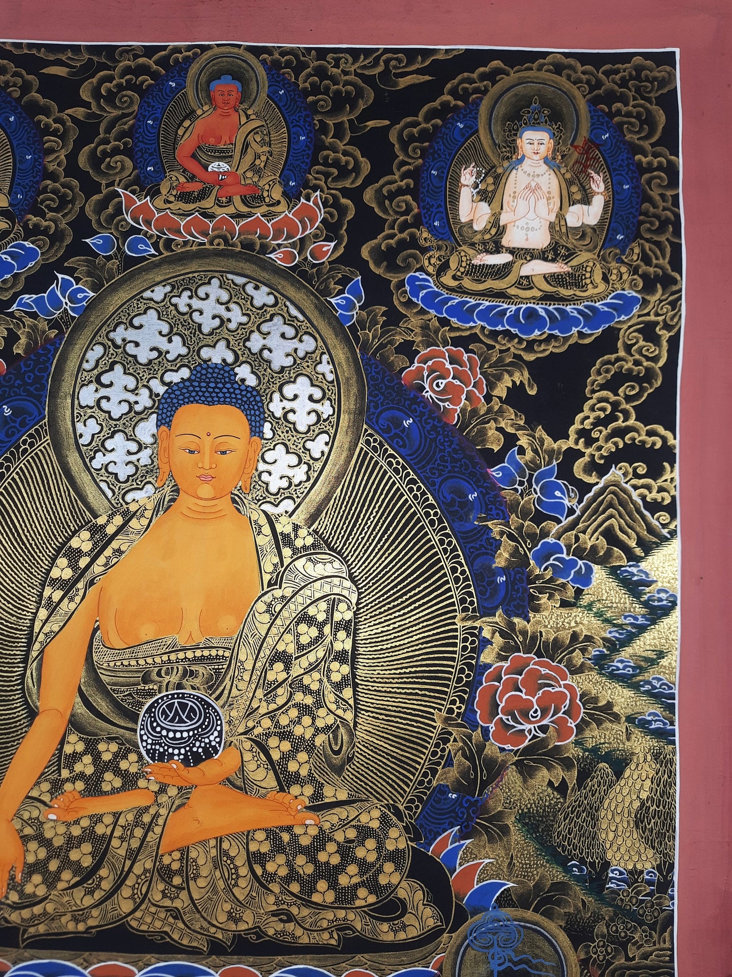 Hand Painted Shakyamuni Buddha Thangka Painting, Tibetan Wall Art