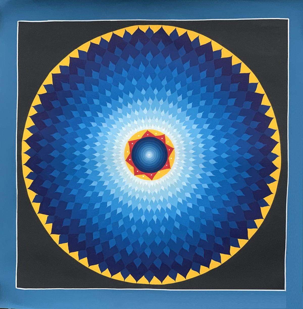 Hand Painted Rainbow Lotus  Mandala  Tibetan Thangka Painting Original Healing Meditation Art Wall Hanging/Wall Décor