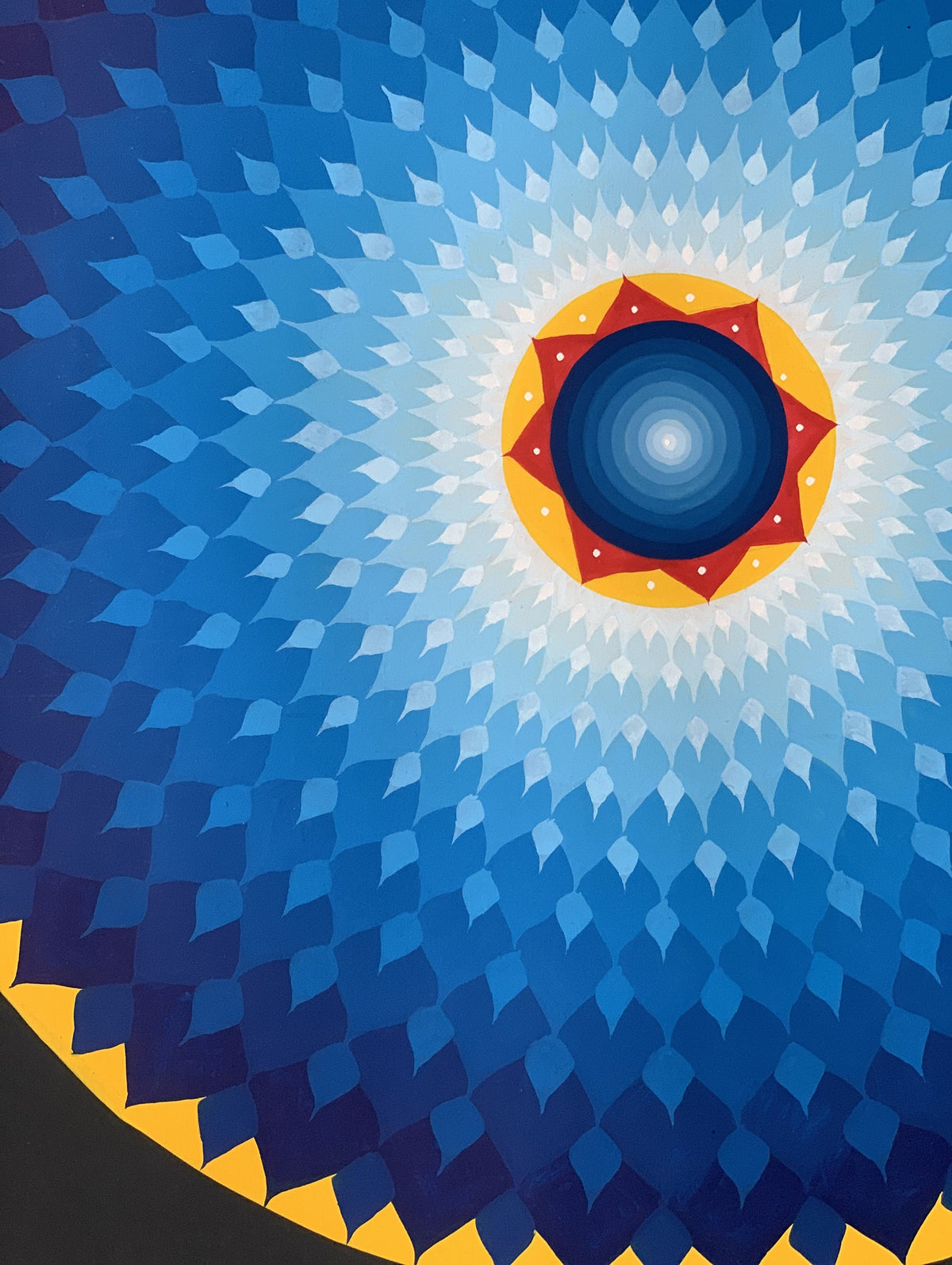 Hand Painted Rainbow Lotus  Mandala  Tibetan Thangka Painting Original Healing Meditation Art Wall Hanging/Wall Décor