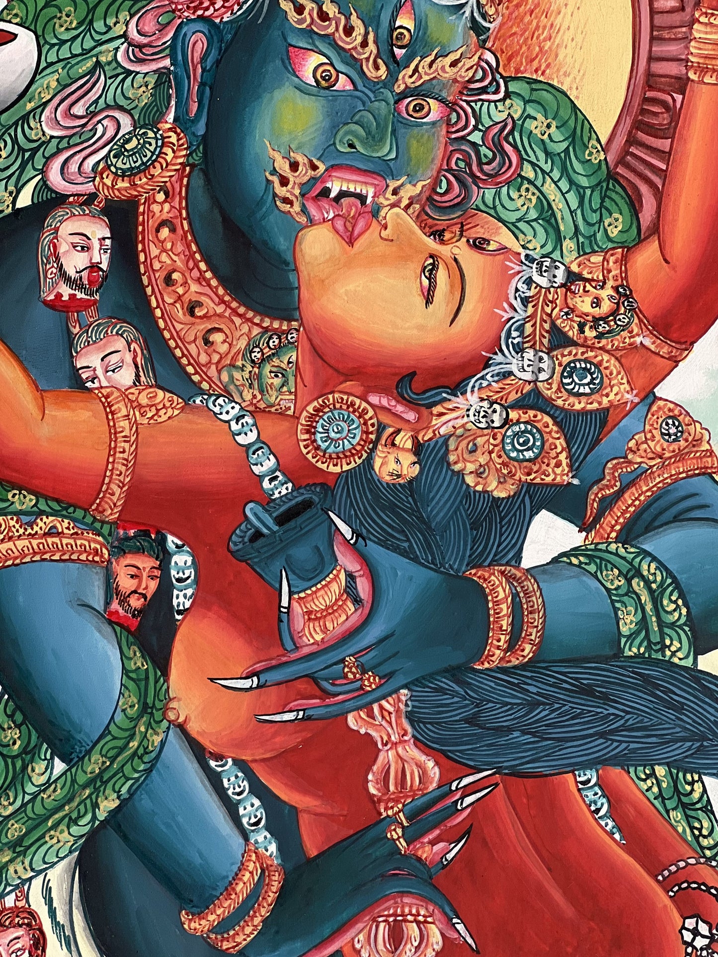 Chakrasamvara Shakti Yab-Yum Thangka | Newari Paubha Painting | Union of Bliss and Emptiness | Nepal Masterpiece