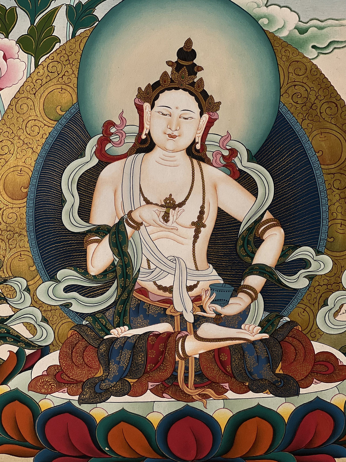Vajrasattva Thangka Painting Hand Painted Tibetan Buddhist Purification Deity Meditation Wall Art
