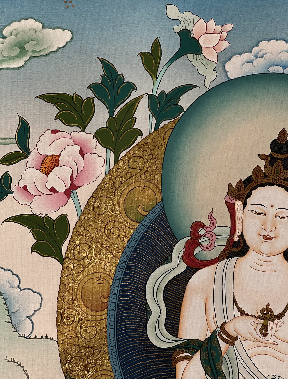 Vajrasattva Thangka Painting Hand Painted Tibetan Buddhist Purification Deity Meditation Wall Art