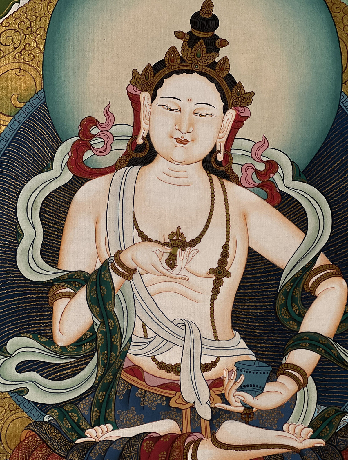 Vajrasattva Thangka Painting Hand Painted Tibetan Buddhist Purification Deity Meditation Wall Art