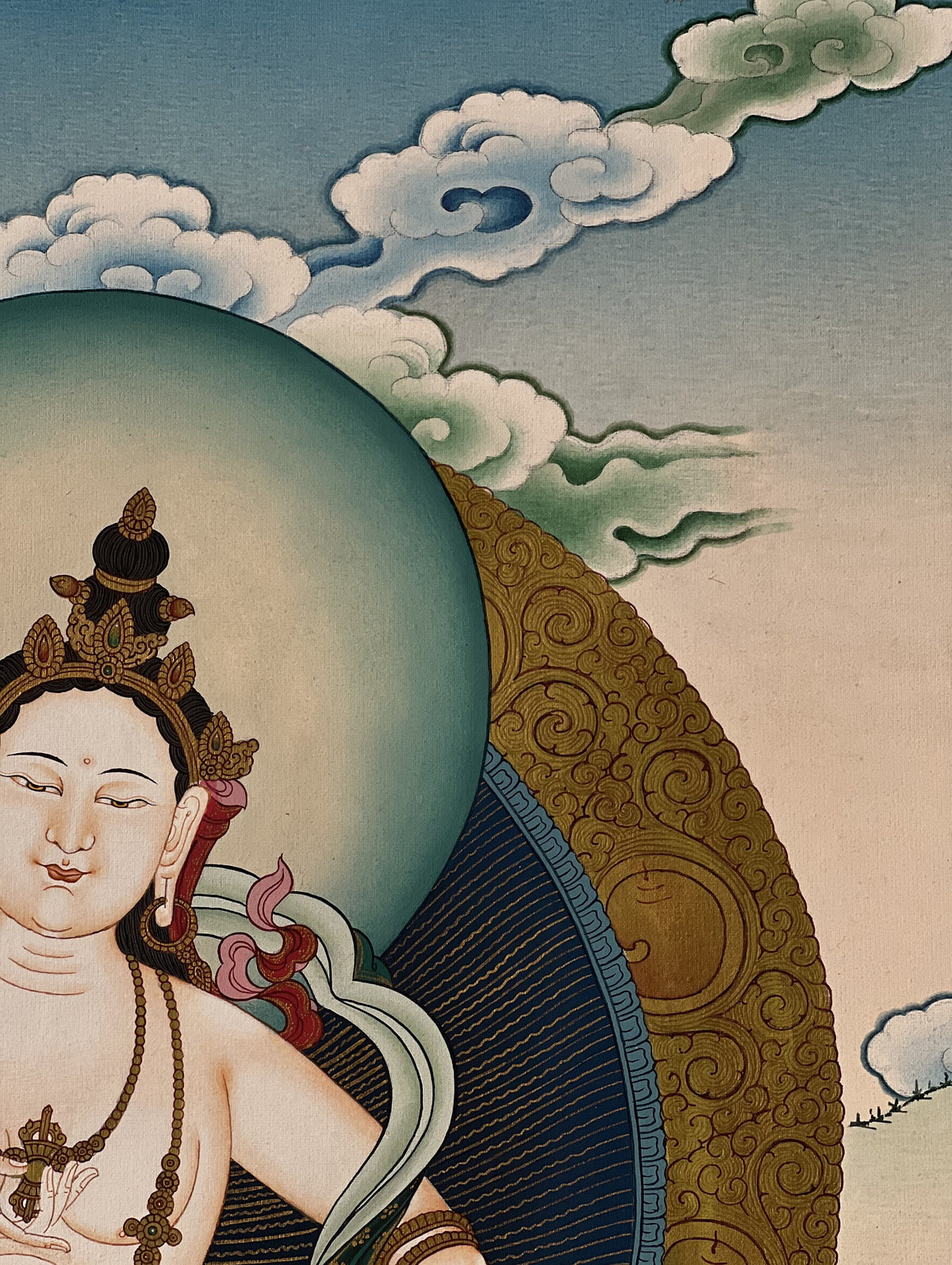Vajrasattva Thangka Painting Hand Painted Tibetan Buddhist Purification Deity Meditation Wall Art