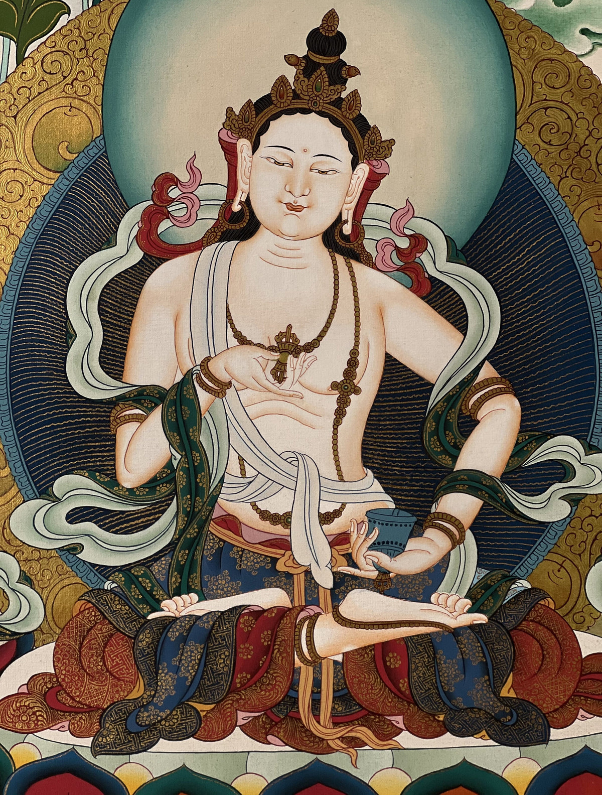 Vajrasattva Thangka Painting Hand Painted Tibetan Buddhist Purification Deity Meditation Wall Art