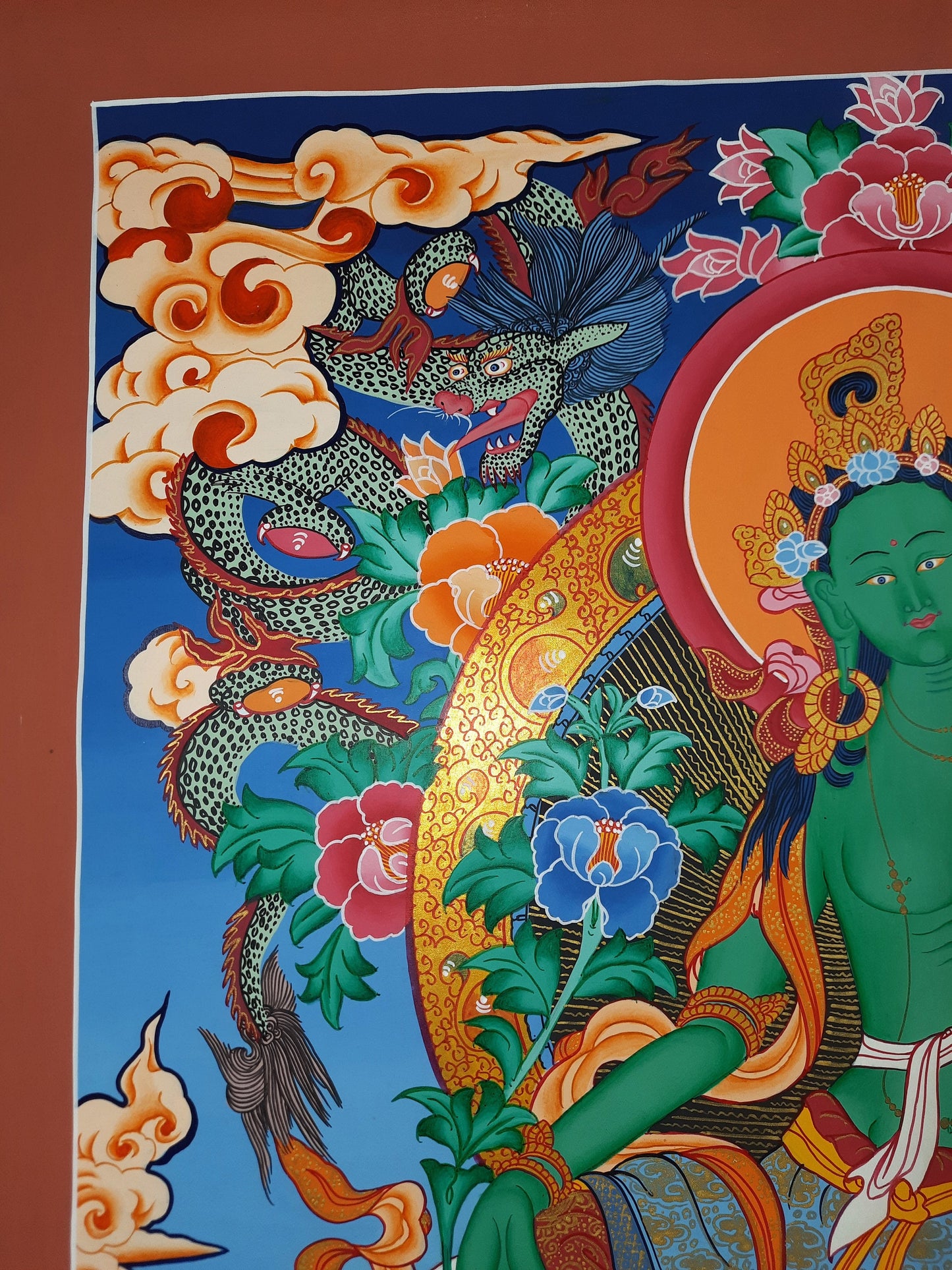 Original Hand-Painted Green Tara Thangka |  Masterpiece Painting | Tibetan Buddhist Art from Nepal