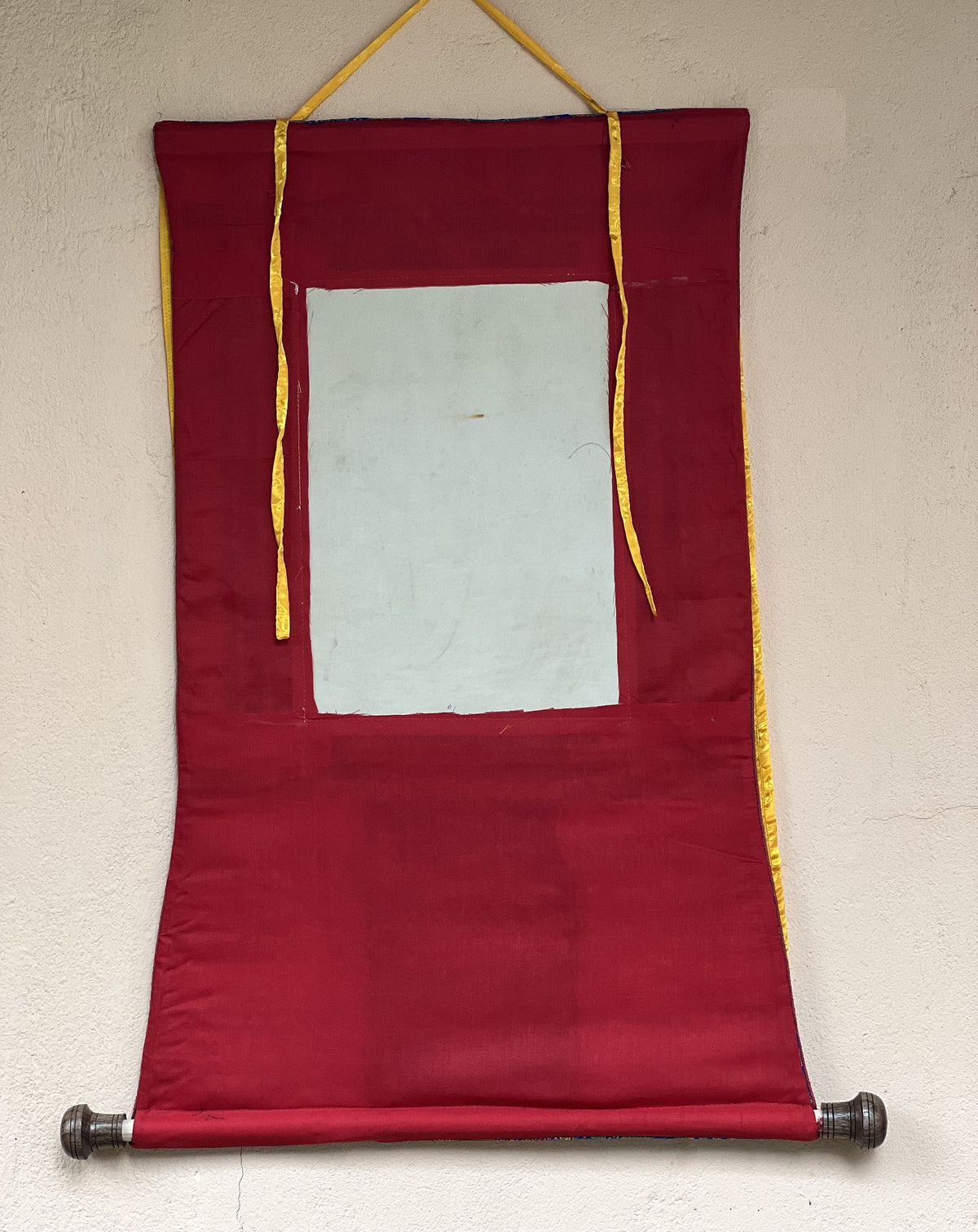 Hand-Painted Black Manjushri Thangka  Tibetan Buddhist Art- Silk Brocade Option Available