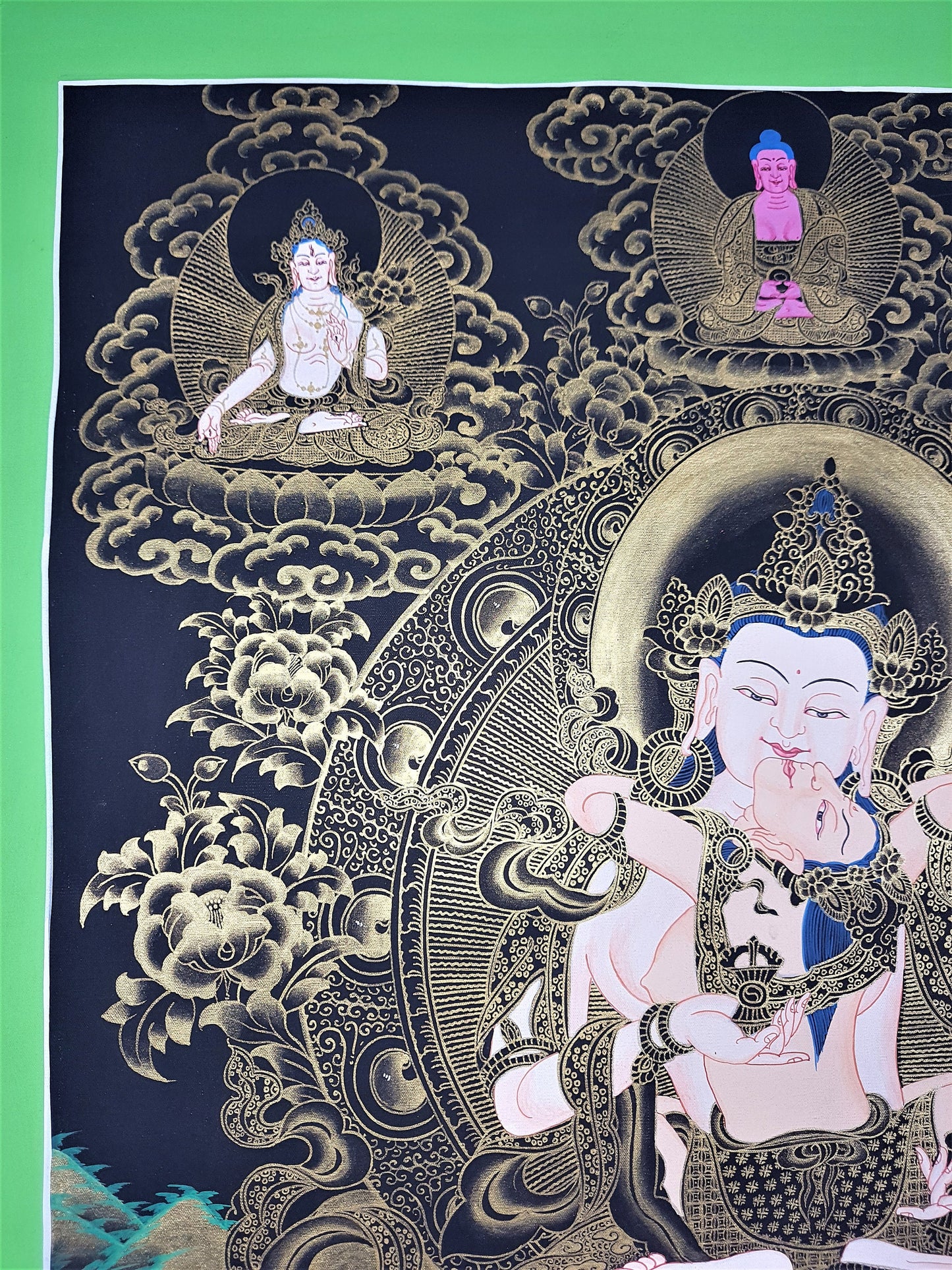 Hand-Painted Vajrasattva Thangka – Tibetan Buddhist Wall Hanging