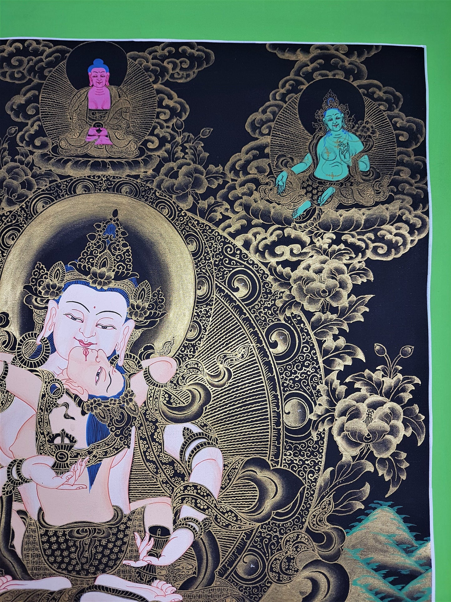 Hand-Painted Vajrasattva Thangka – Tibetan Buddhist Wall Hanging