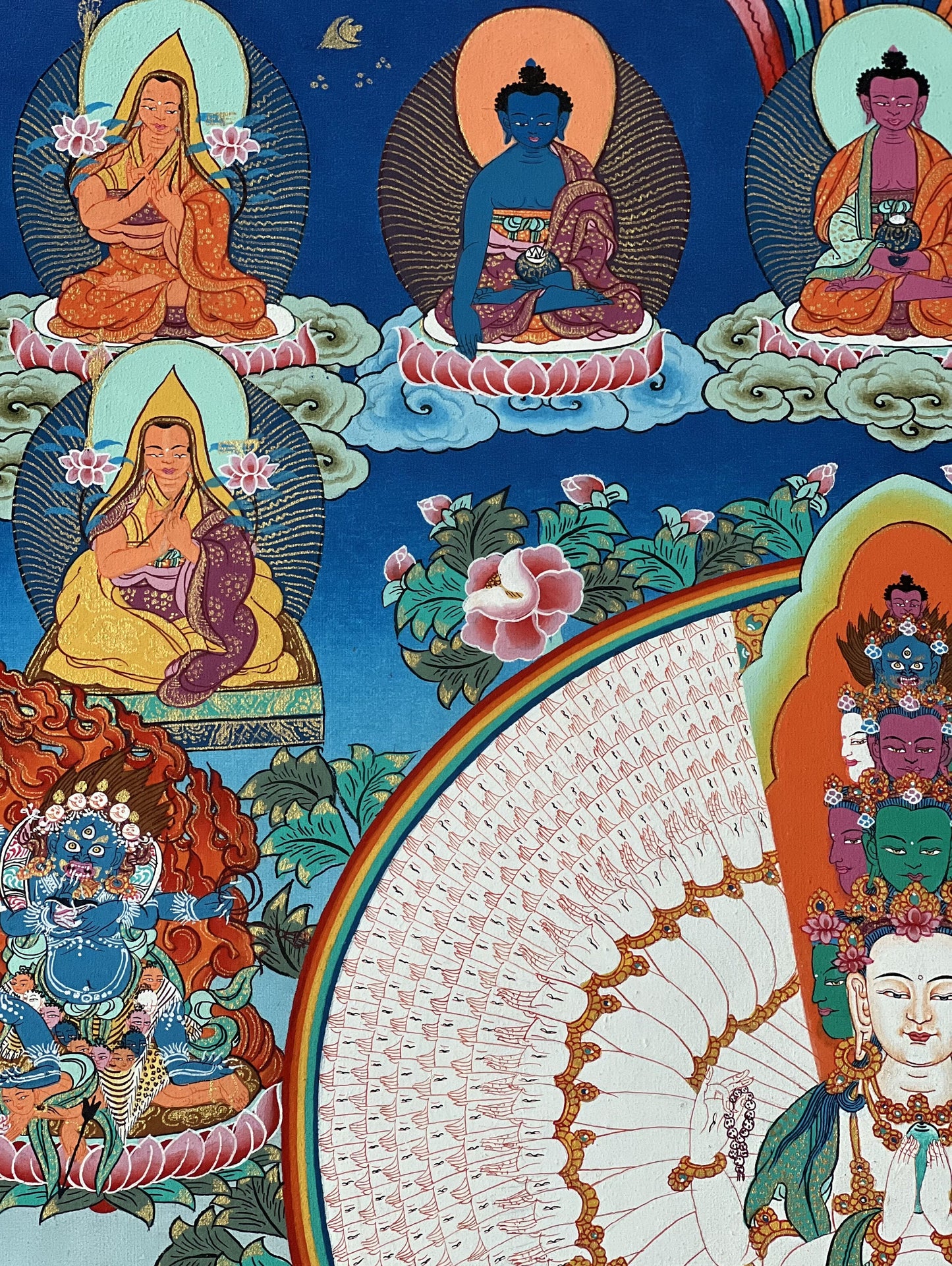 1000-Armed Avalokiteshvara Thangka | Hand-Painted Chenrezig Compassion Art