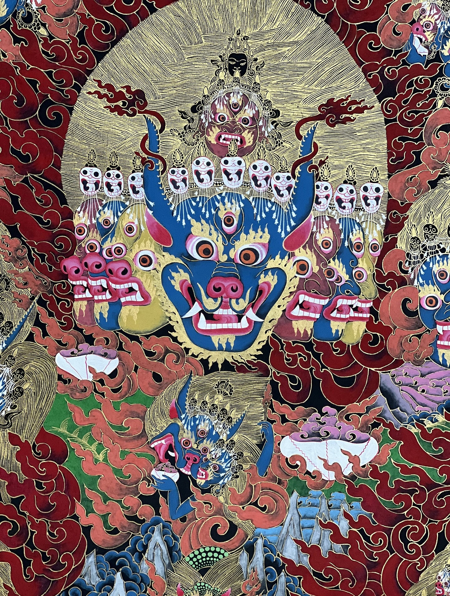Hand-Painted Yamantaka Thangka – Wrathful Tibetan Buddhist Art