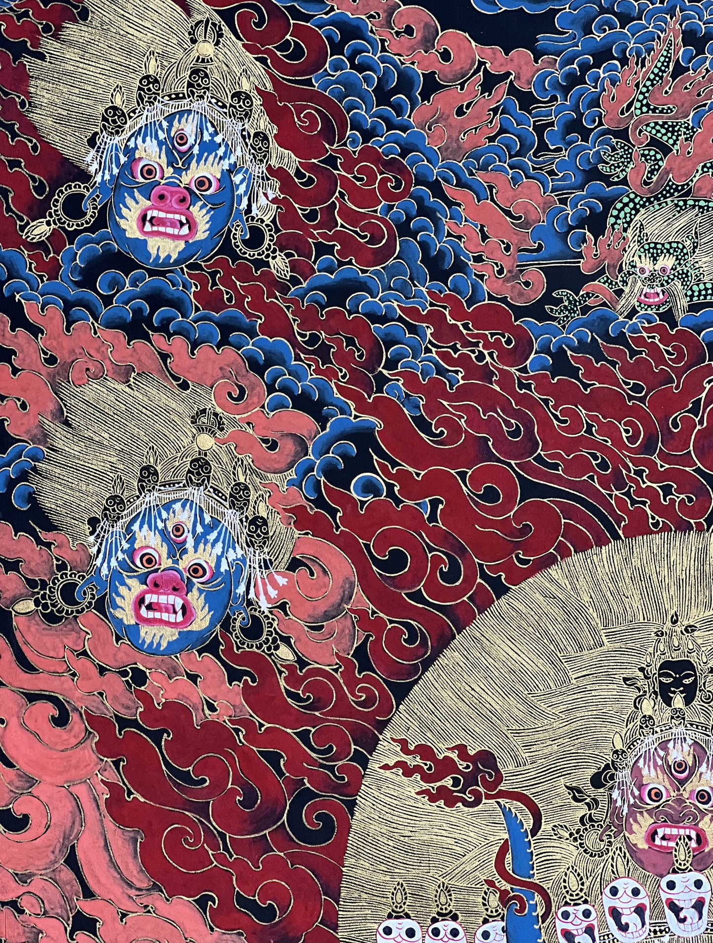 Hand-Painted Yamantaka Thangka – Wrathful Tibetan Buddhist Art