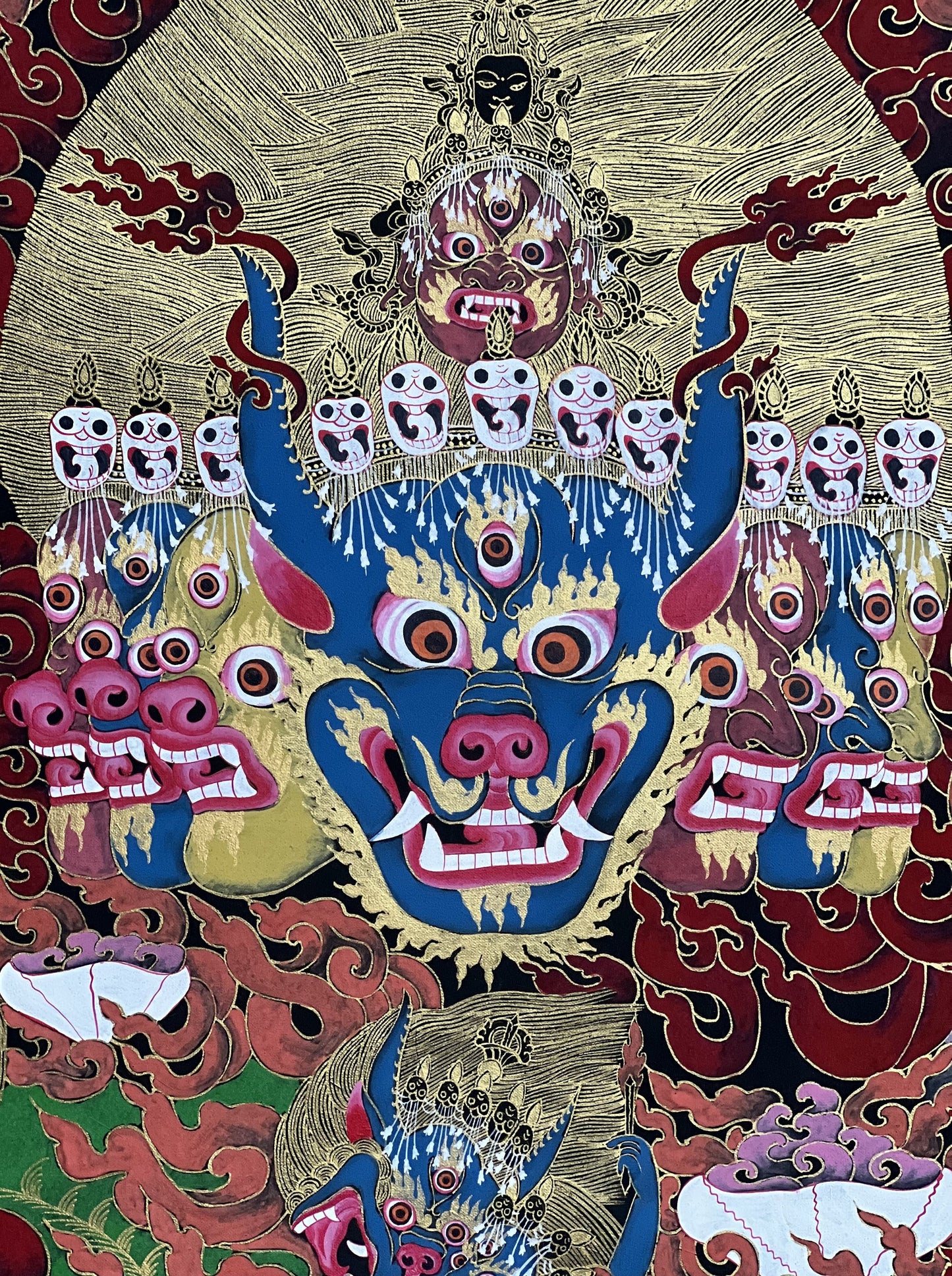 Hand-Painted Yamantaka Thangka – Wrathful Tibetan Buddhist Art