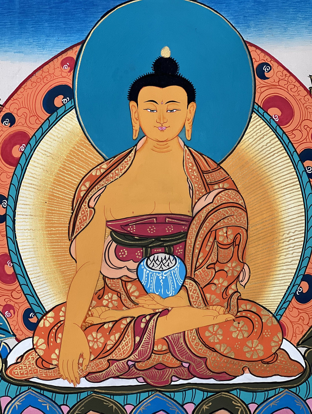 Shakyamuni Buddha Thangka Painting, Tibetan Meditation Art