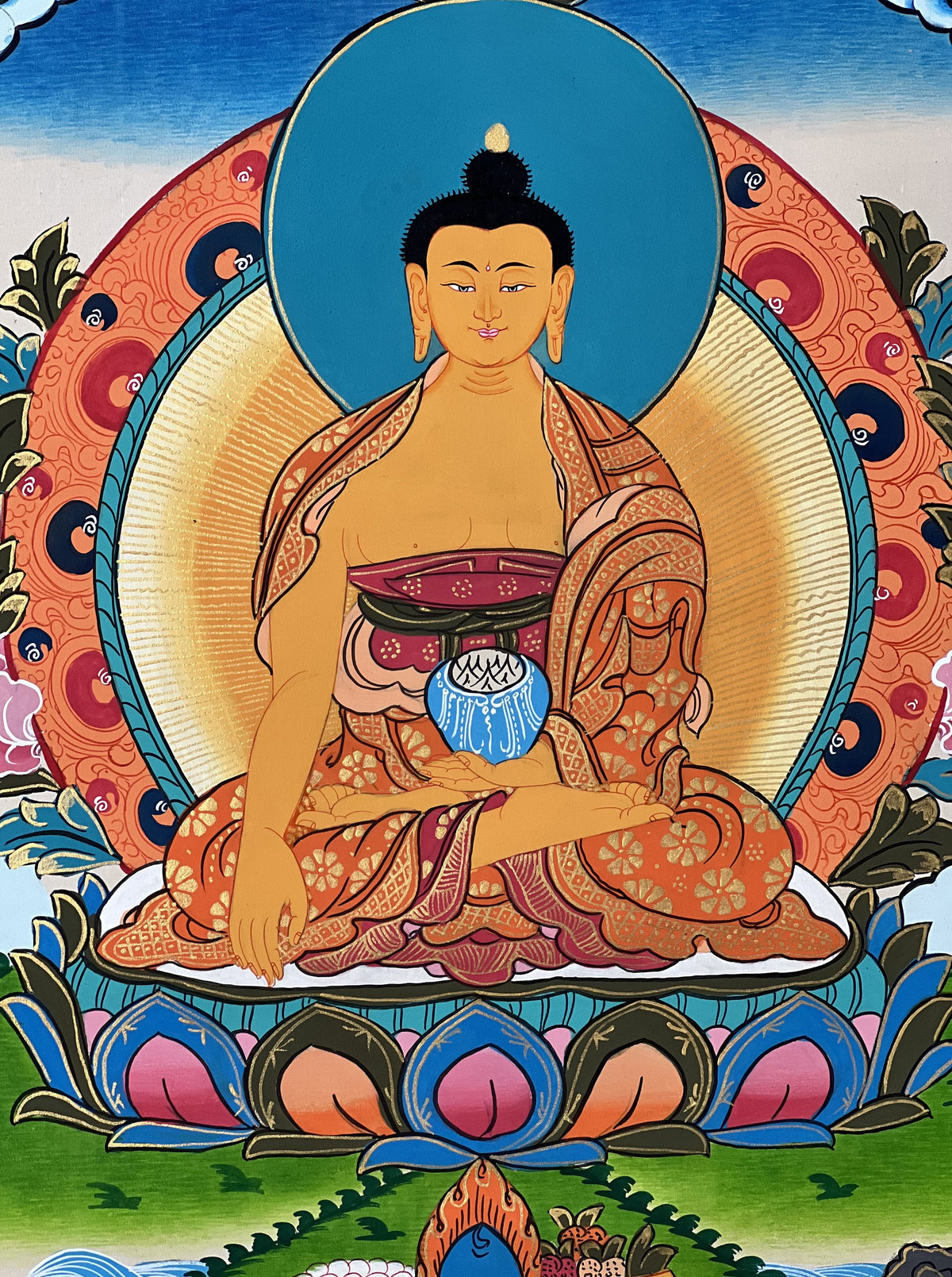 Shakyamuni Buddha Thangka Painting, Tibetan Meditation Art