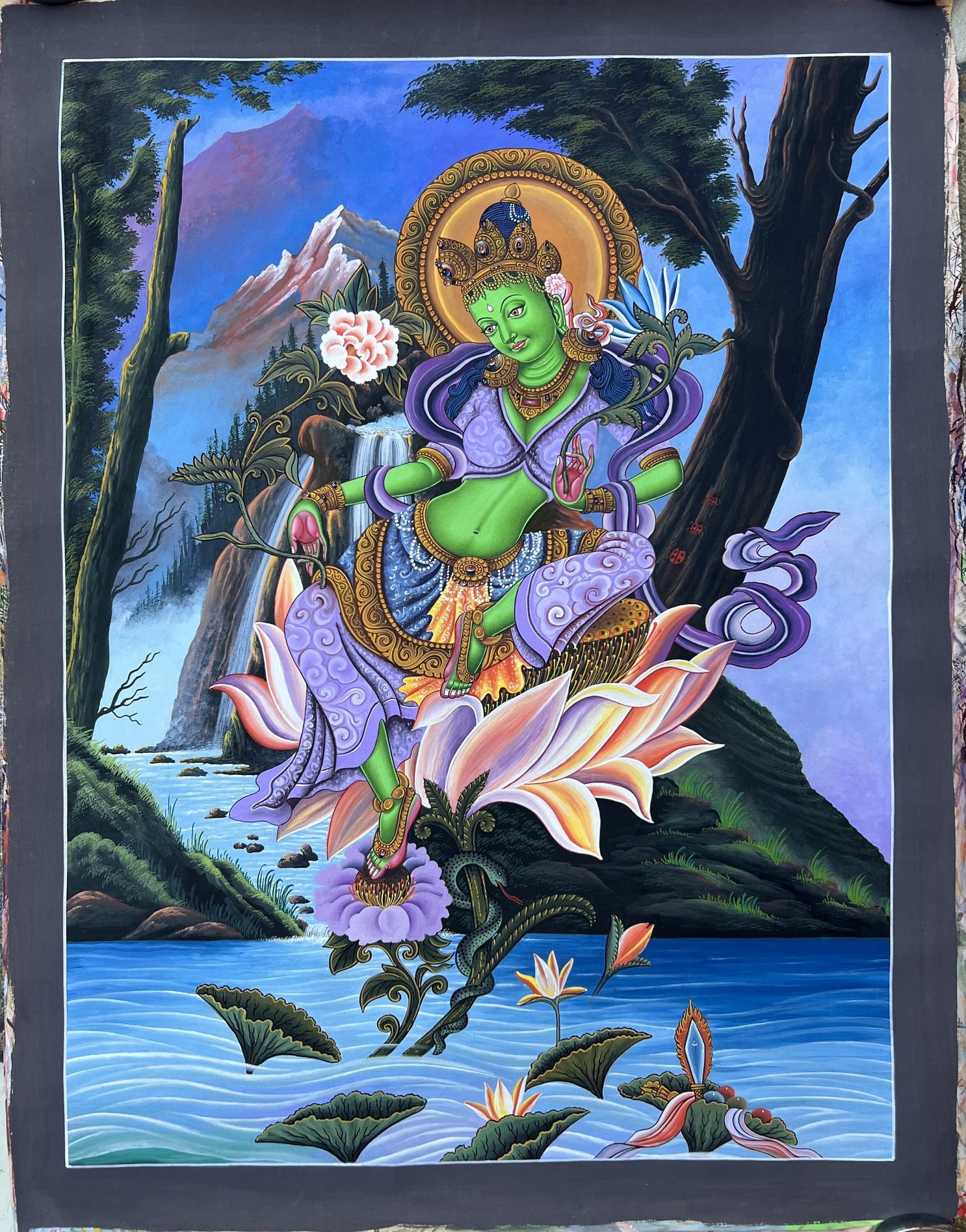 Original Green Tara Newari Paubha Thangka | Hand-Painted Masterpiece | Traditional Nepalese Art | Mother of Liberation