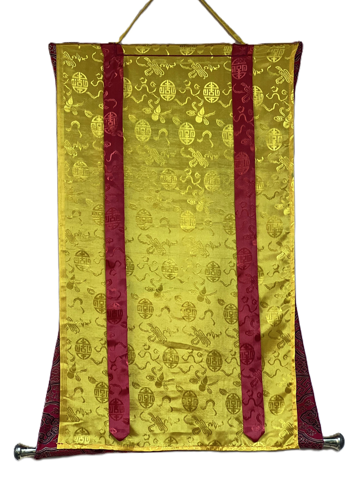 Hand-Painted Buddha Life Mandala Tibetan Thangka Art with Silk Brocade