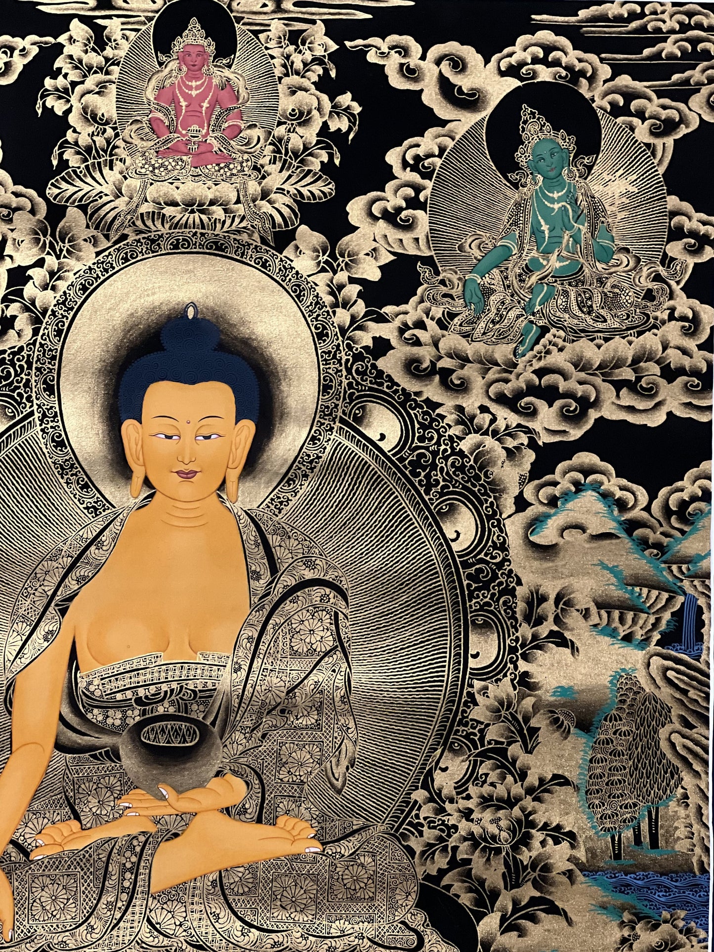 Hand-Painted Shakyamuni Buddha Thangka | Tibetan Art Masterpiece