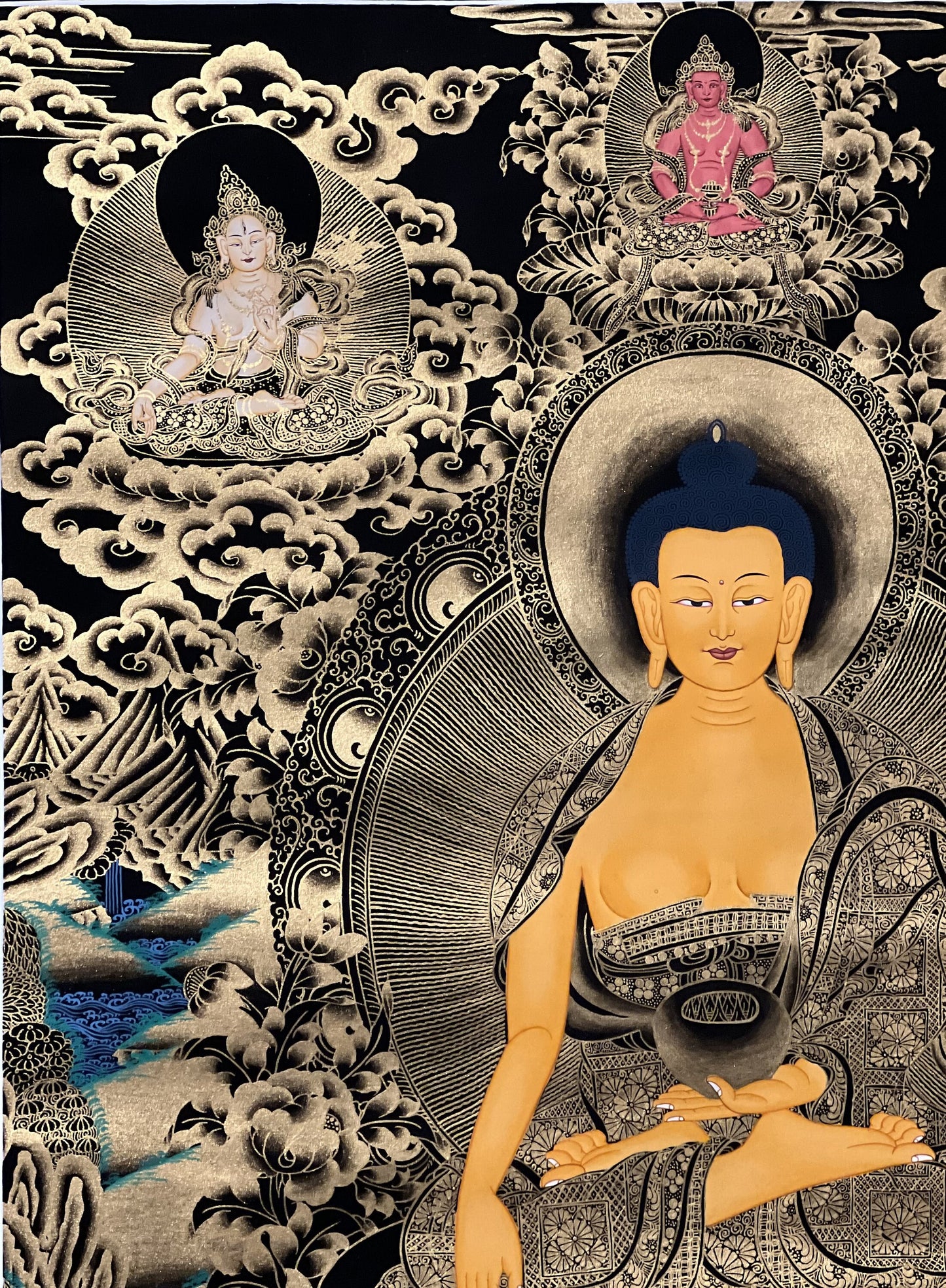 Hand-Painted Shakyamuni Buddha Thangka | Tibetan Art Masterpiece