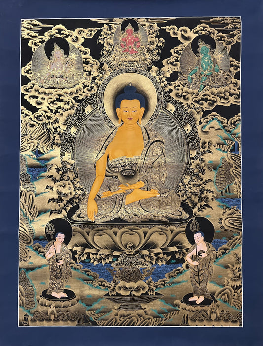 Hand-Painted Shakyamuni Buddha Thangka | Tibetan Art Masterpiece