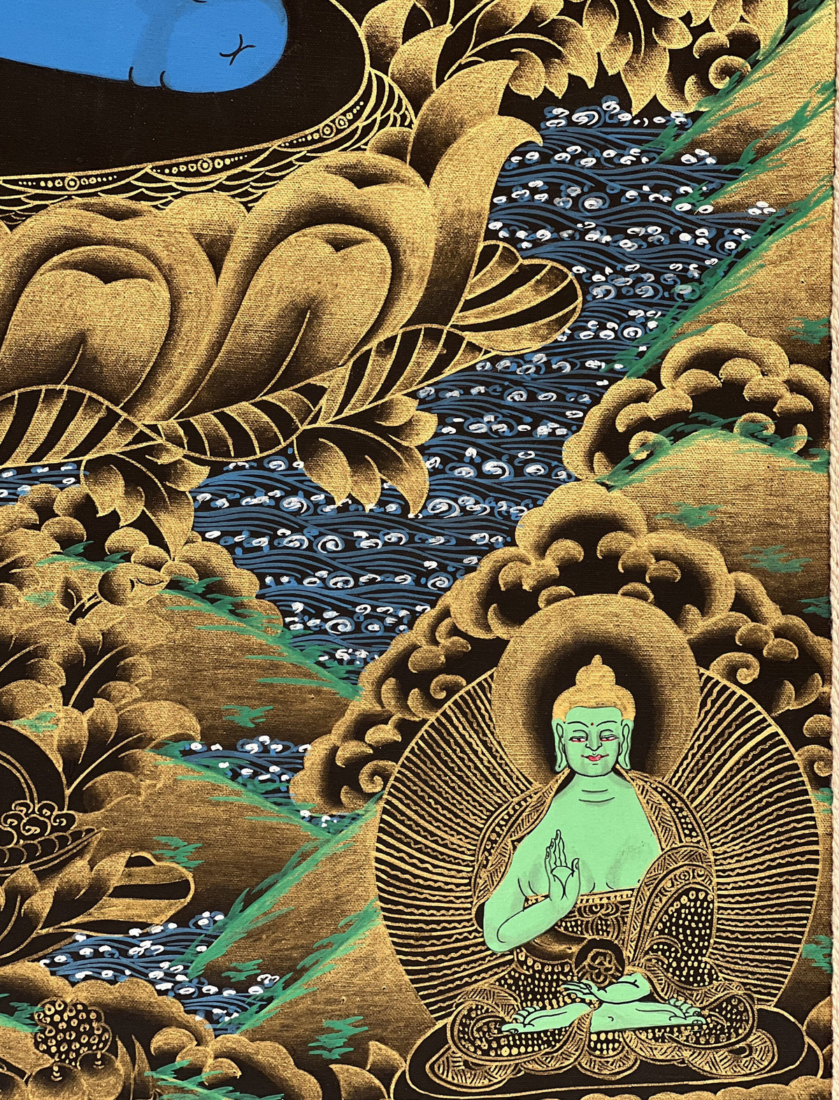 Buddha Shakti/ Samantabhadra/ Tibetan Thangka Painting Original Hand-painted Buddhist Art with High- Quality Silk Brocade