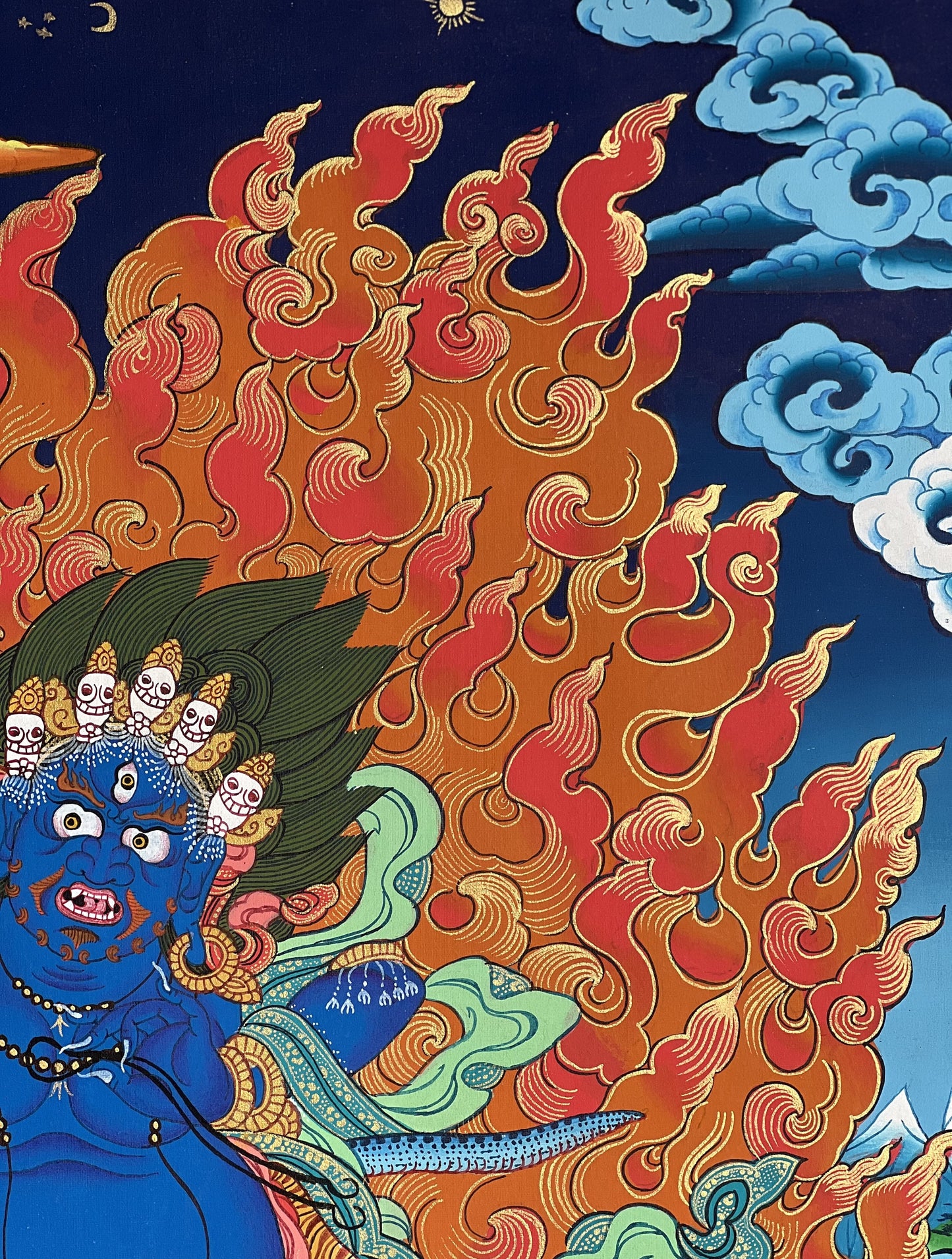 Original Hand-Painted Vajrapani Thangka | Sangdag Chagna Dorje Tibetan Meditation Art