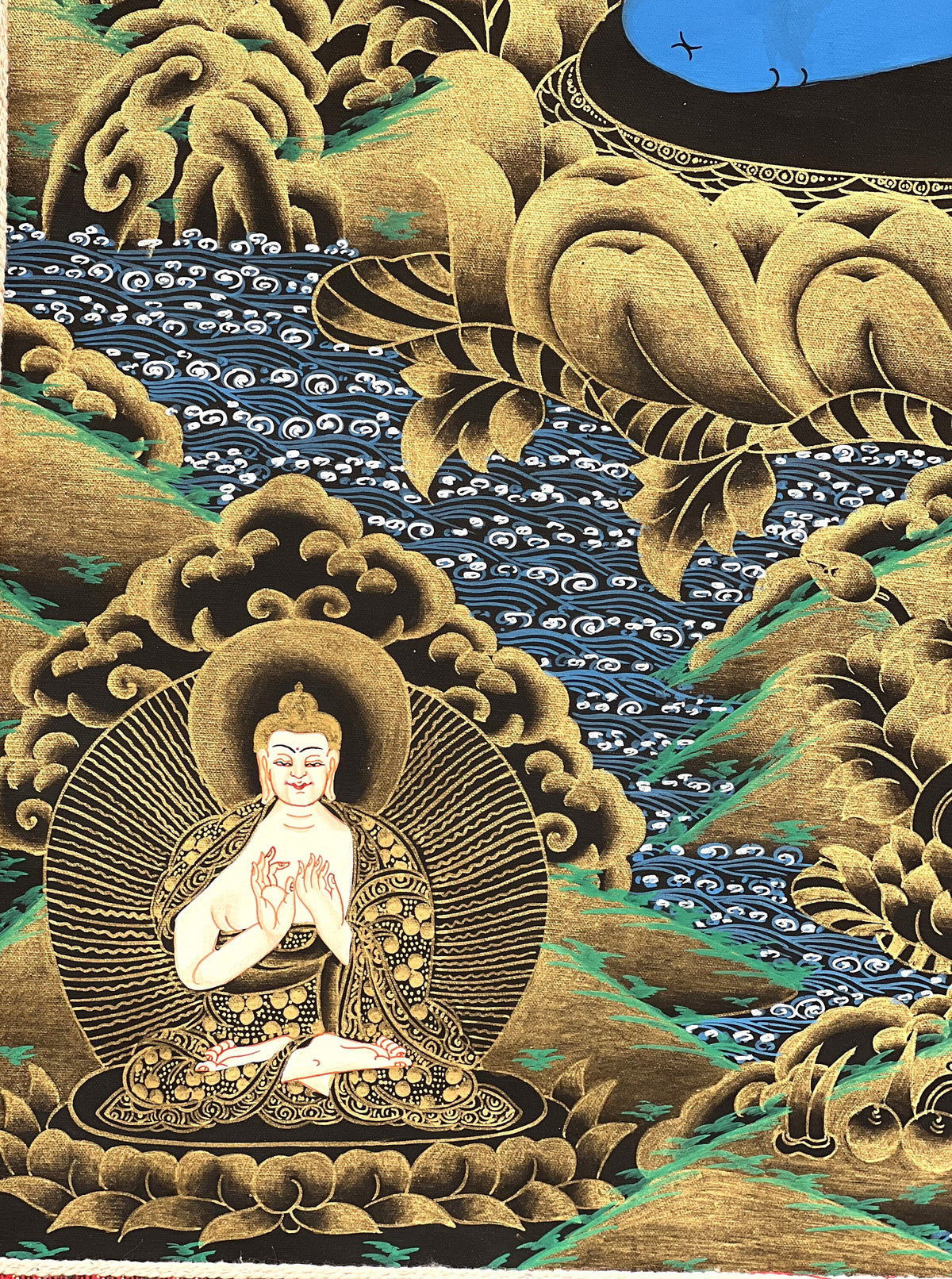 Buddha Shakti/ Samantabhadra/ Tibetan Thangka Painting Original Hand-painted Buddhist Art with High- Quality Silk Brocade
