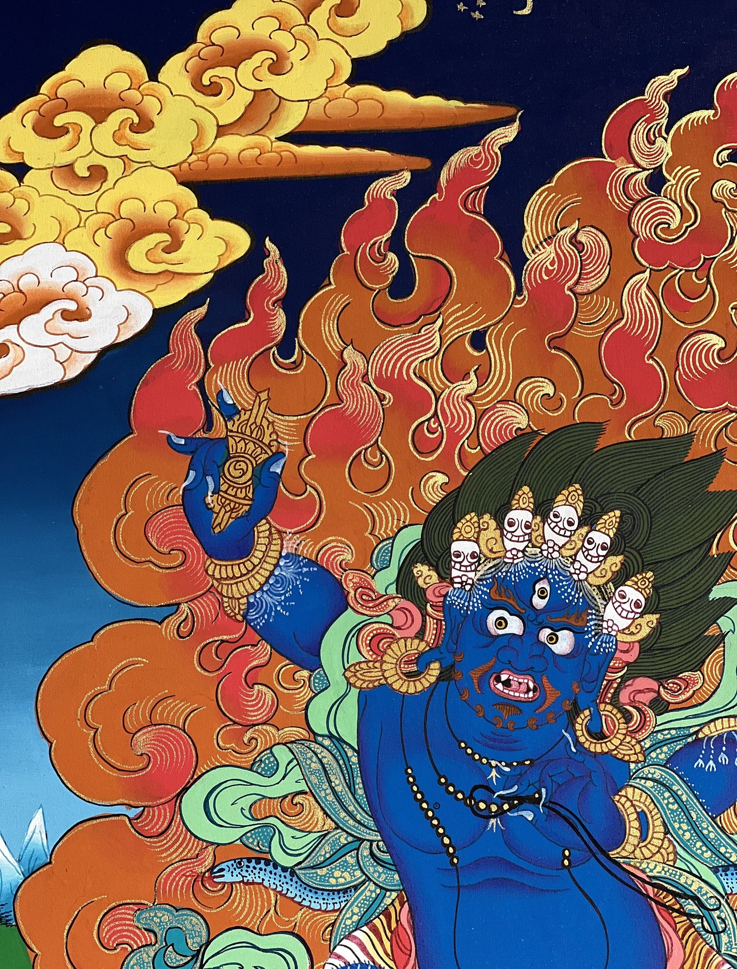 Original Hand-Painted Vajrapani Thangka | Sangdag Chagna Dorje Tibetan Meditation Art
